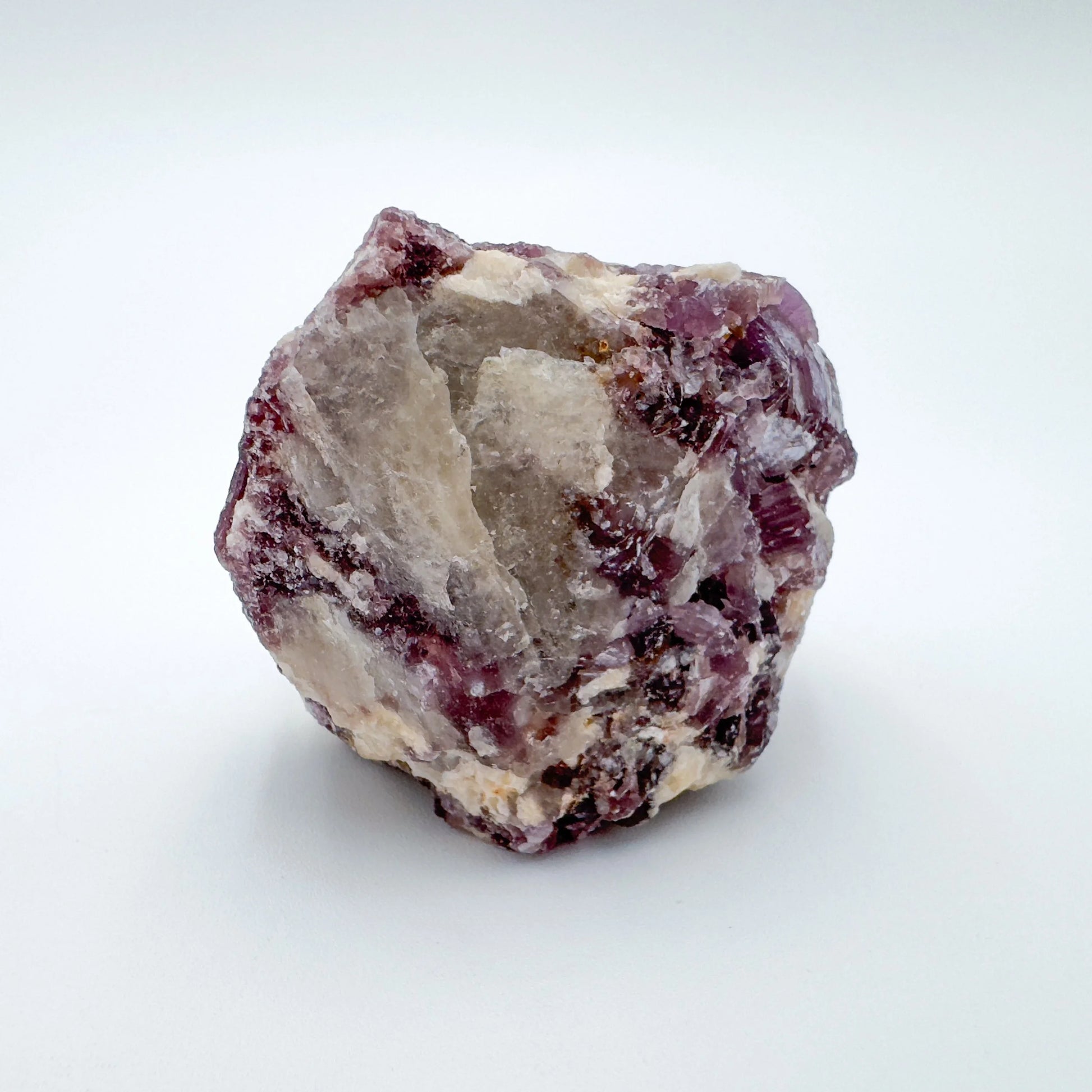 Close-up of Lepidolite raw crystal from Brazil, soothing wellness stone for Emotional Healing