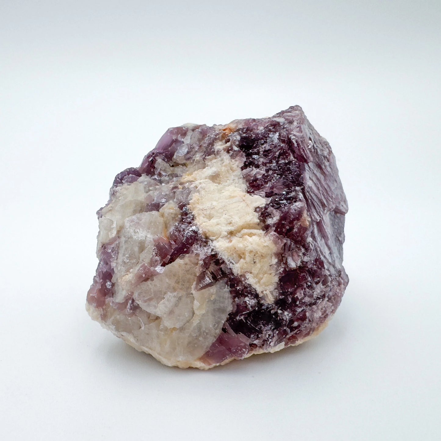 Handheld Lepidolite raw crystal from Brazil for meditation, Emotional Healing and Stress Relief