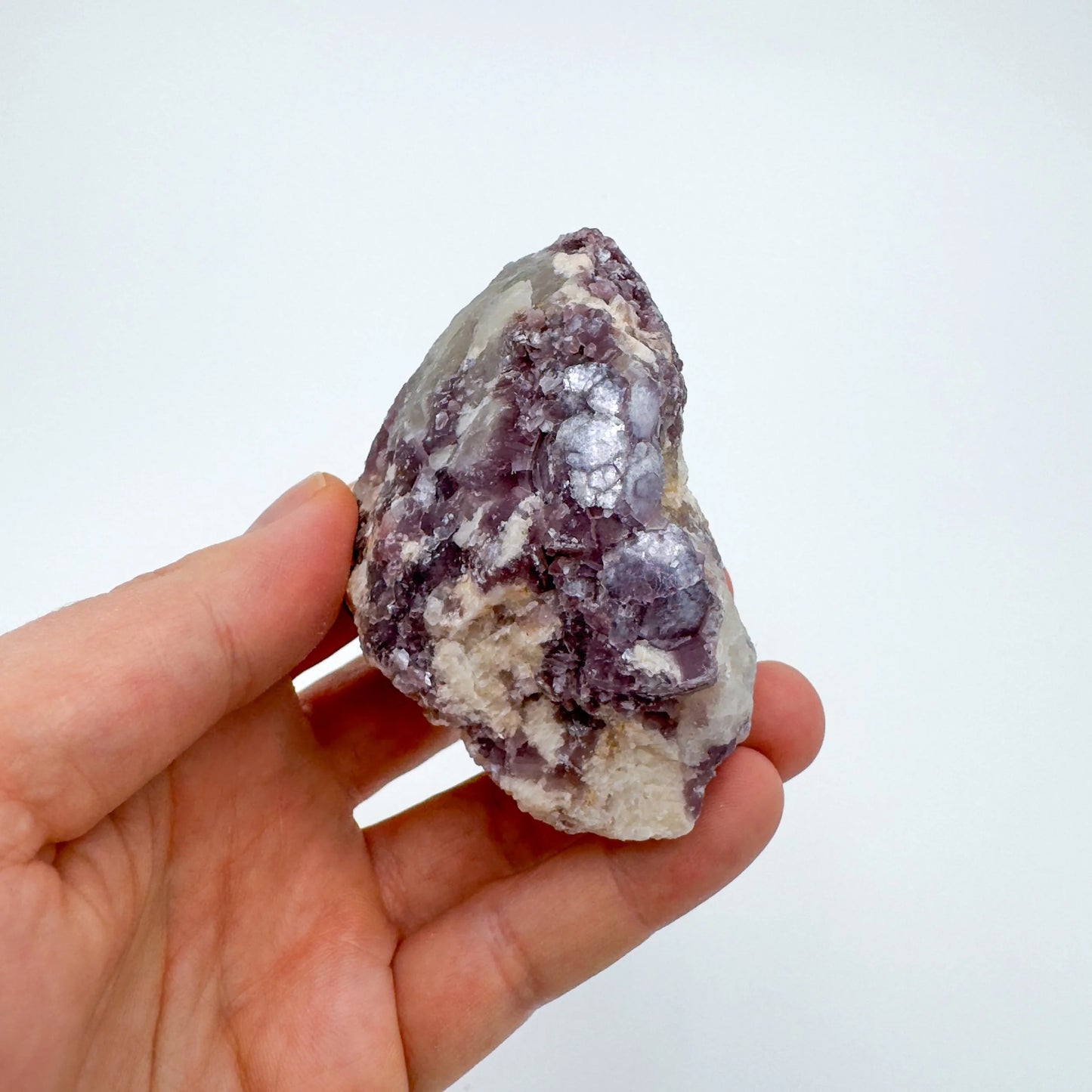 Lepidolite raw crystal from Brazil with Purple, Pink color, polished finish for mindful calm
