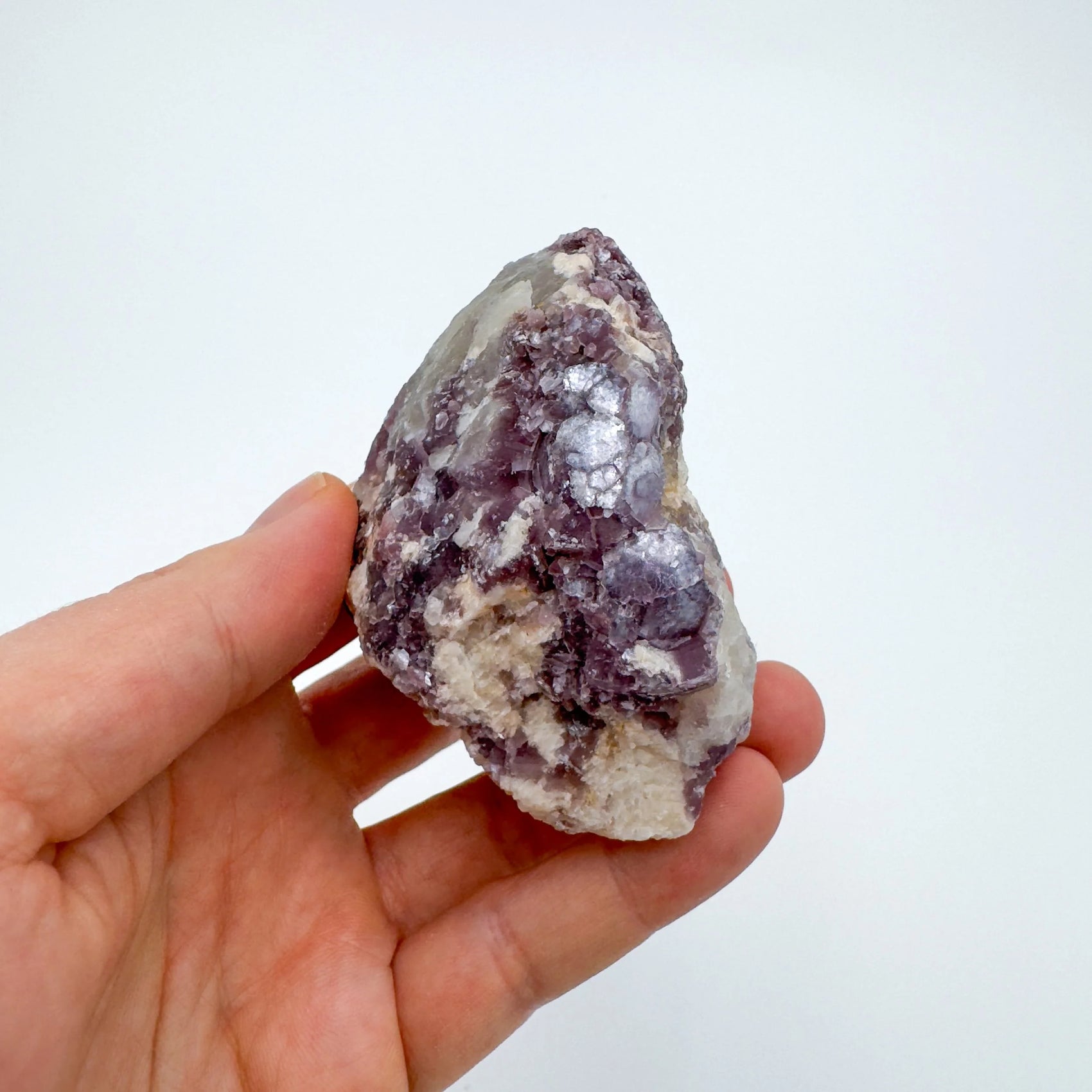 Back view of Grade AA Lepidolite cluster showing natural surface