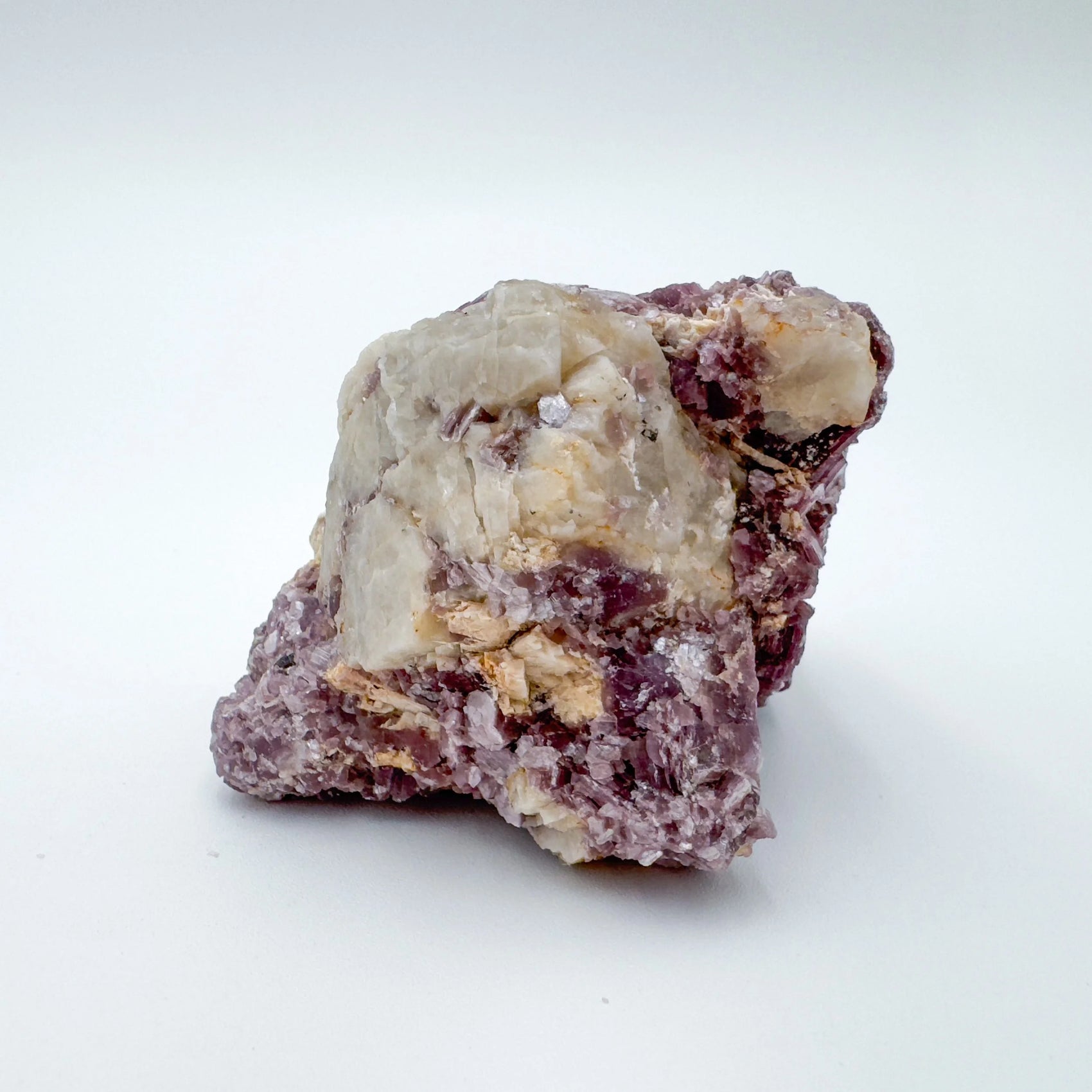 Rear view of Lepidolite specimen, turned to for Stress Relief and Emotional Healing.