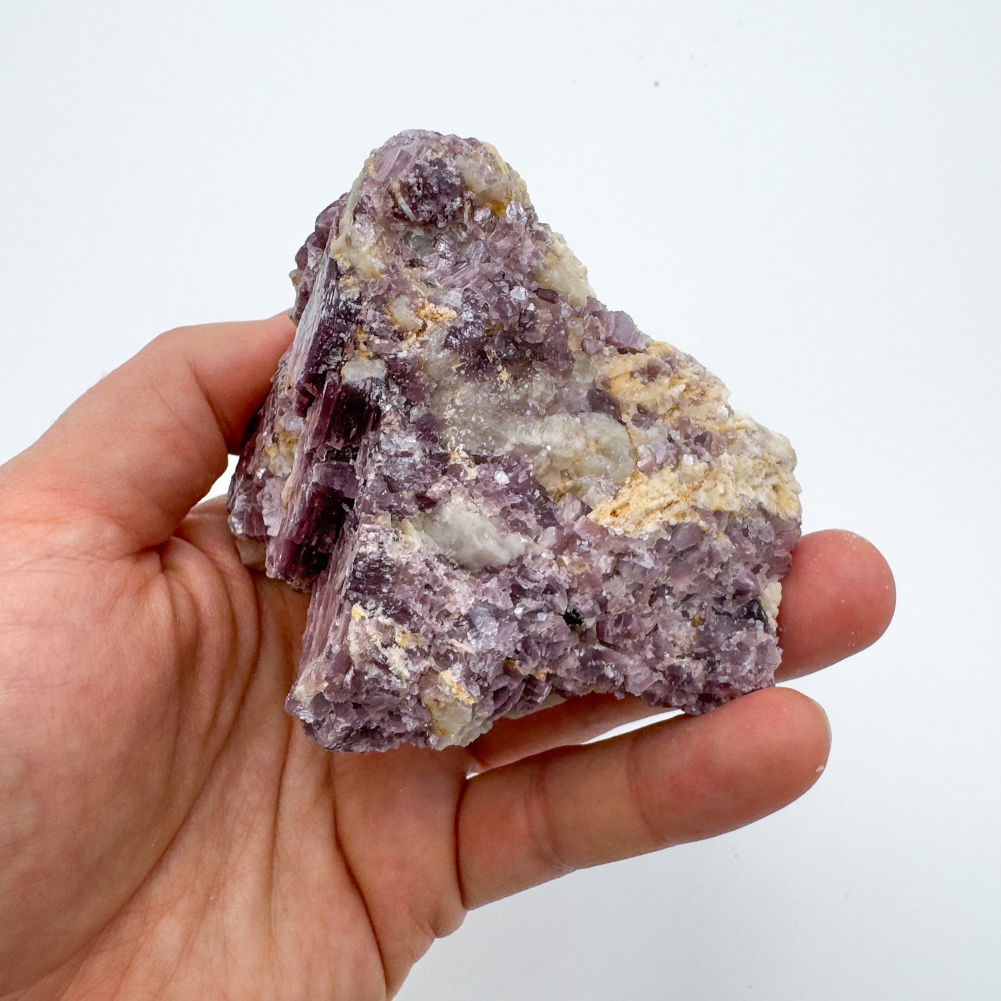 Back view of Grade AA Lepidolite cluster showing natural surface