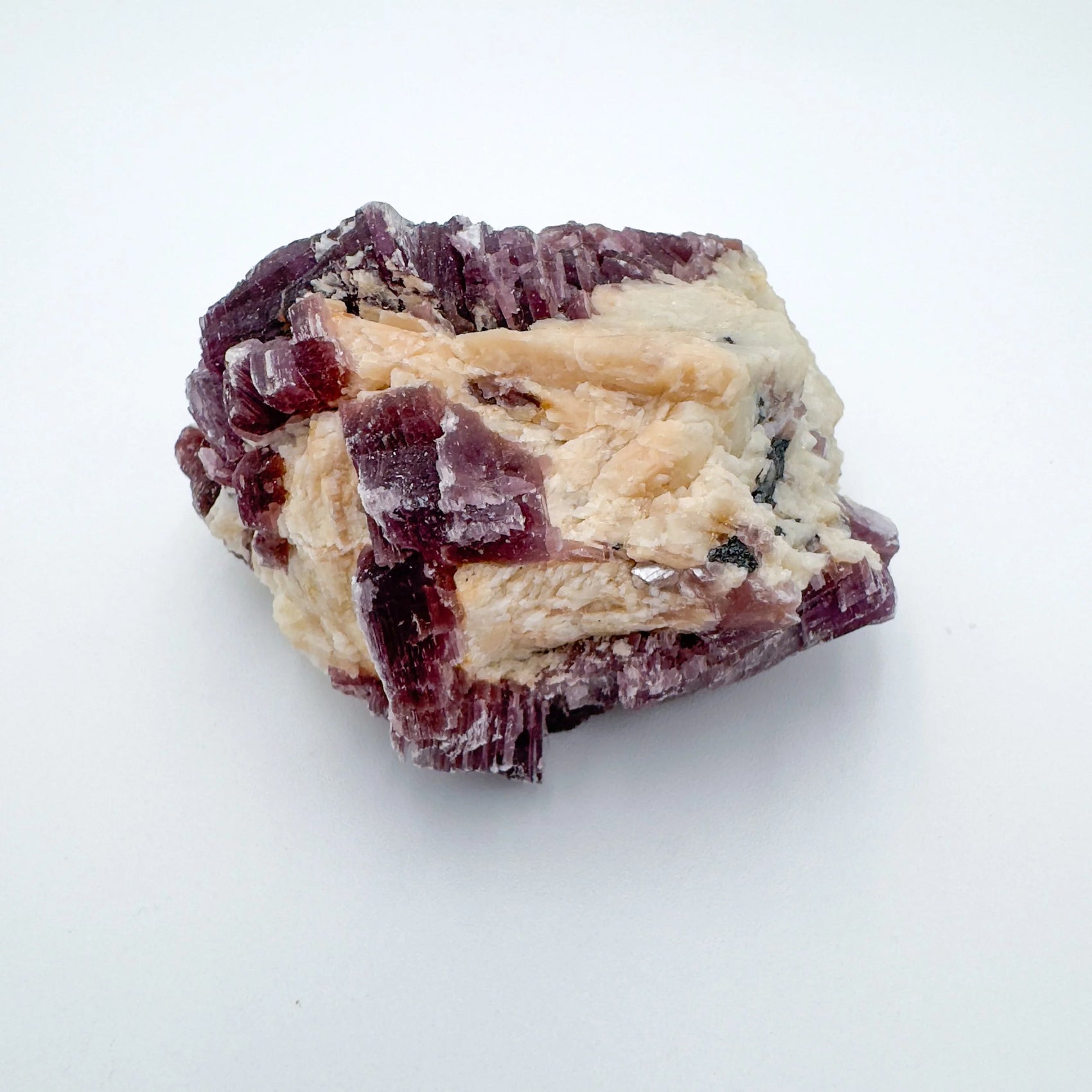 Close detail of purple Lepidolite specimen, from Minas Gerais, Brazil, showing natural texture.