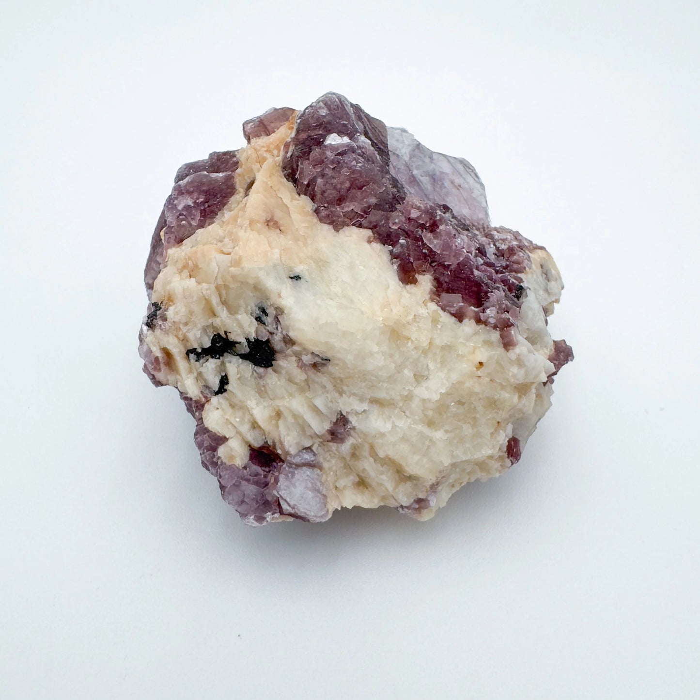 Profile shot of Lepidolite specimen, drawn on for Stress Relief, from Brazil.
