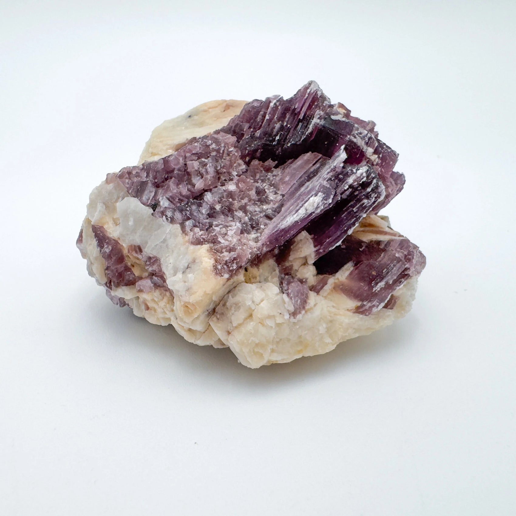 Plan view of Lepidolite specimen, hand-selected from Minas Gerais, Brazil, showing natural variation.