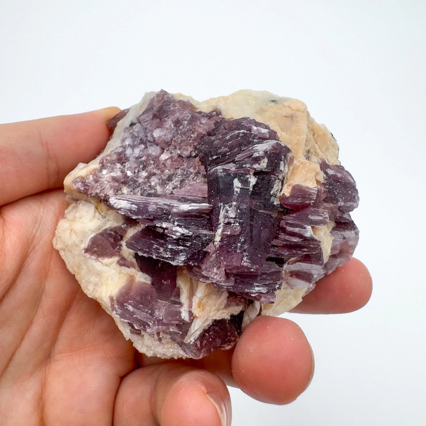 Back view of Grade AA Lepidolite cluster showing natural surface
