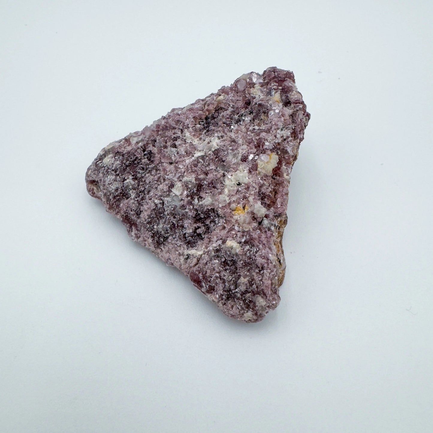 Magnified detail of Lepidolite specimen, showing characteristic color.