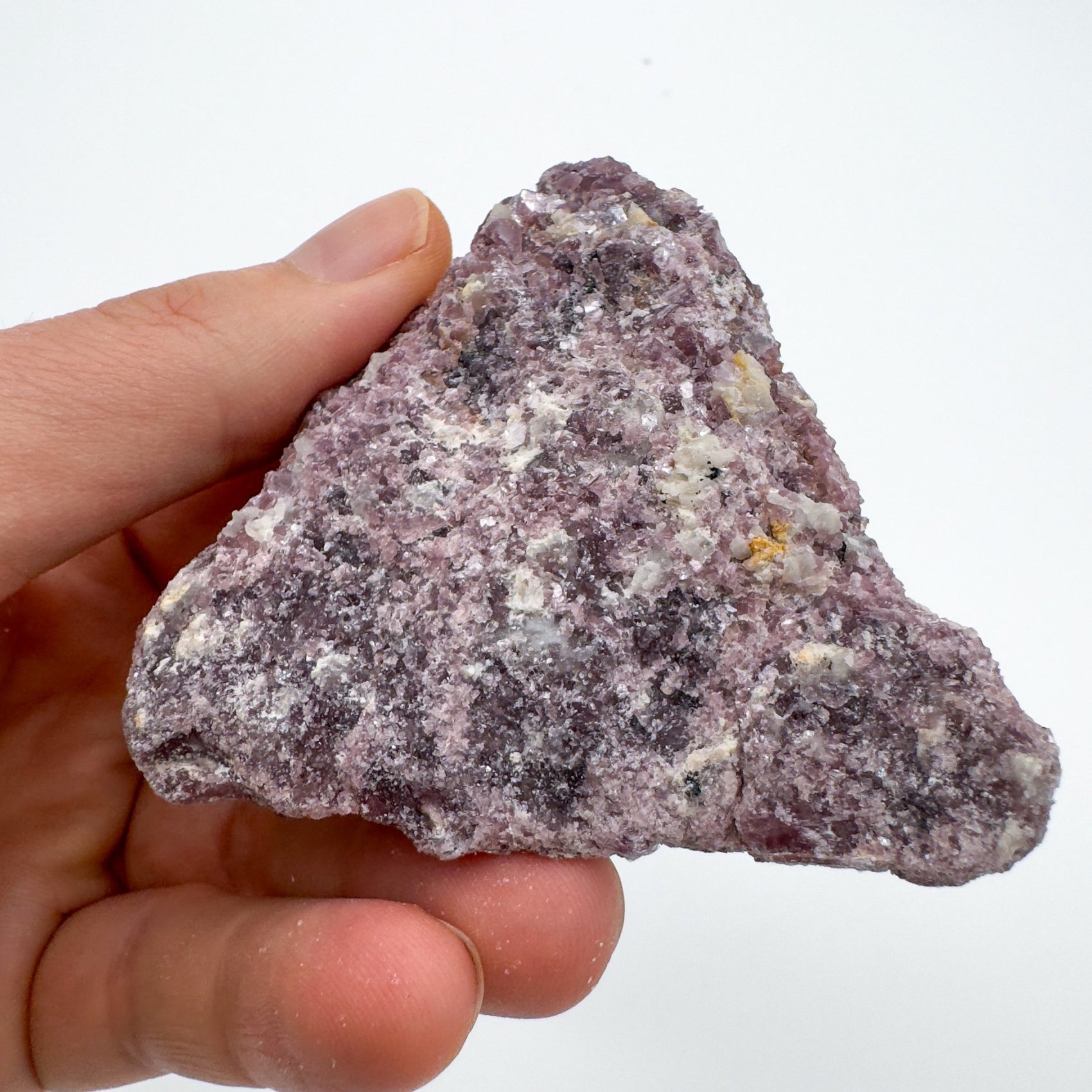 Back view of Grade AA Lepidolite cluster showing natural surface