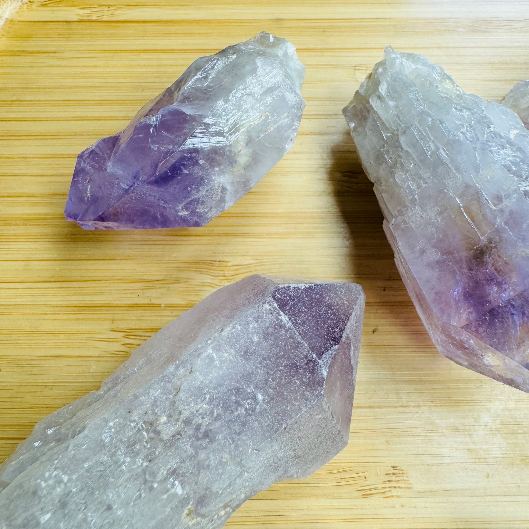 Alternate angle of Grade A Amethyst point showing overall shape
