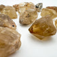 Aerial view of Natural Citrine raw stone, showing natural patina.