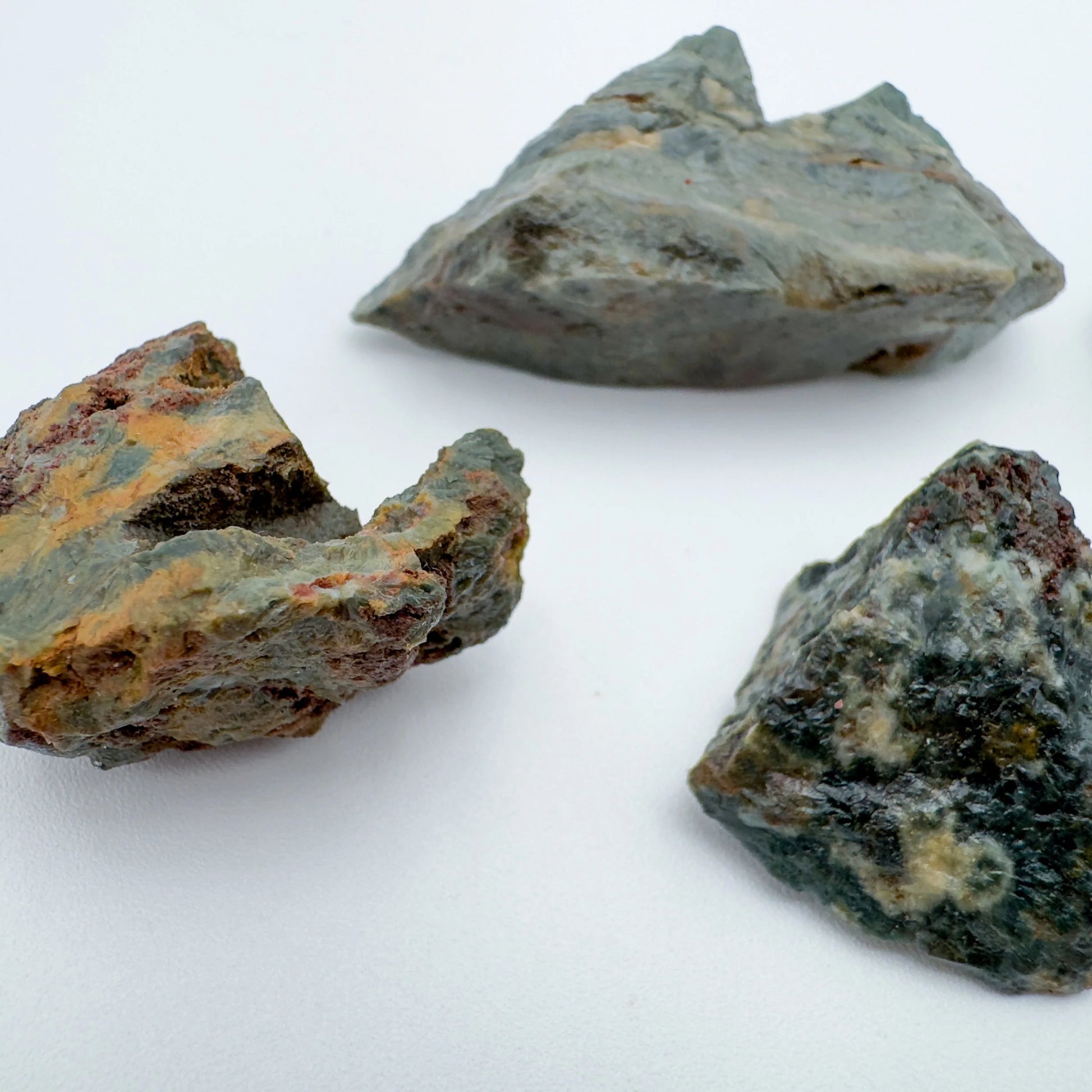 Close-up of Ocean Jasper raw stone from Madagascar, soothing wellness stone for Emotional Healing