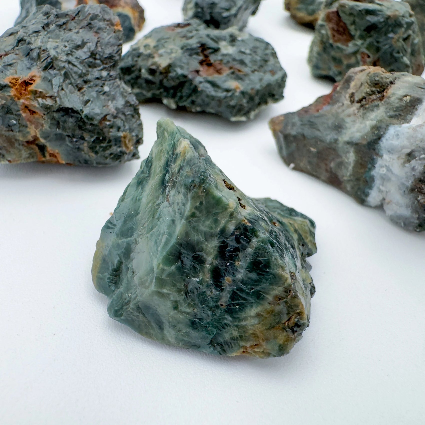 Full profile of Grade AA Ocean Jasper raw ready to ship from Beyond Bohemian