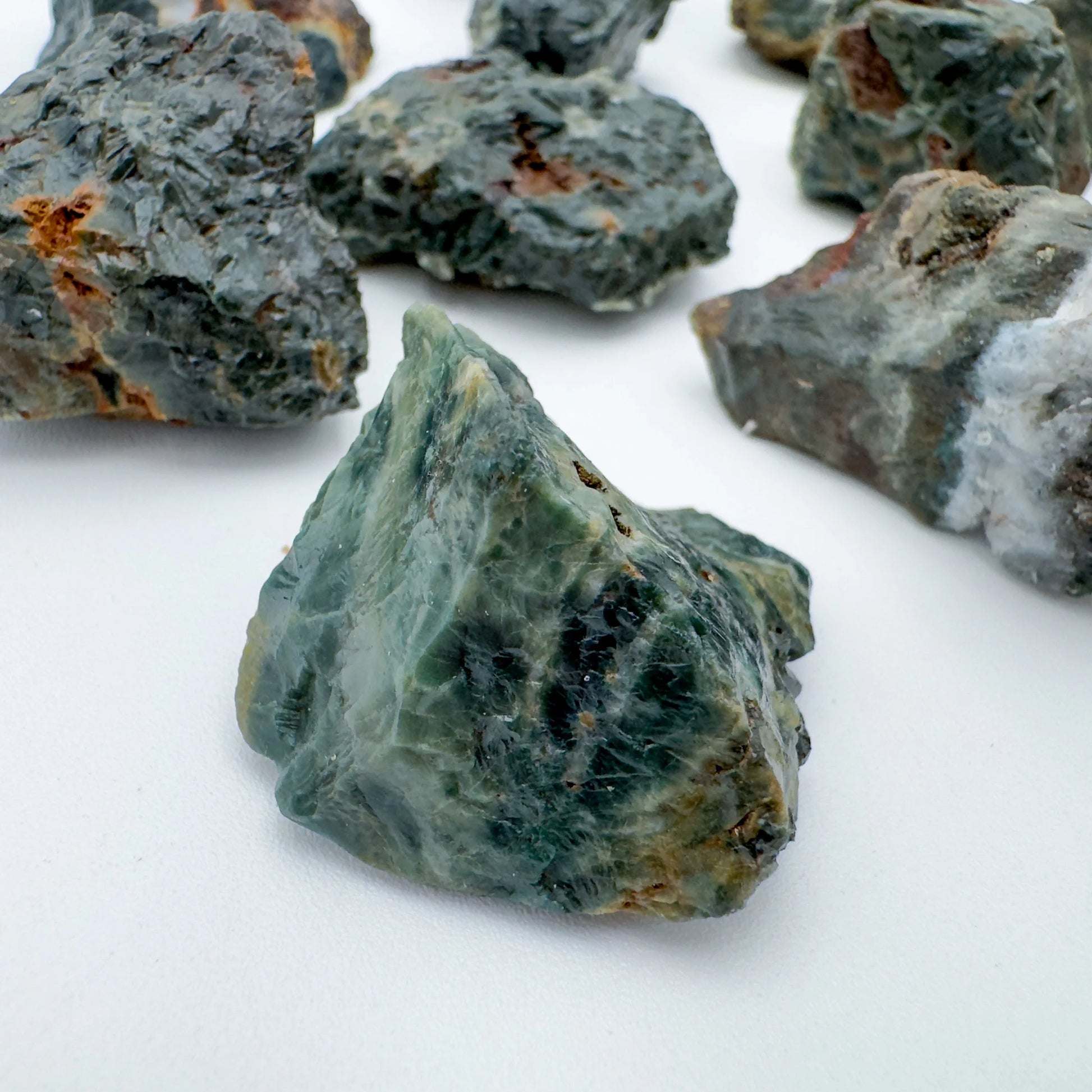 Ocean Jasper raw stone in Green, Pink tones from Madagascar for Emotional Healing and Stress Relief