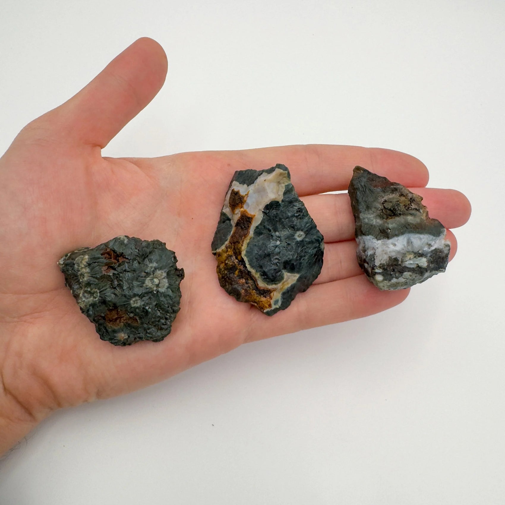 Full profile of Grade AA Ocean Jasper raw ready to ship from Beyond Bohemian
