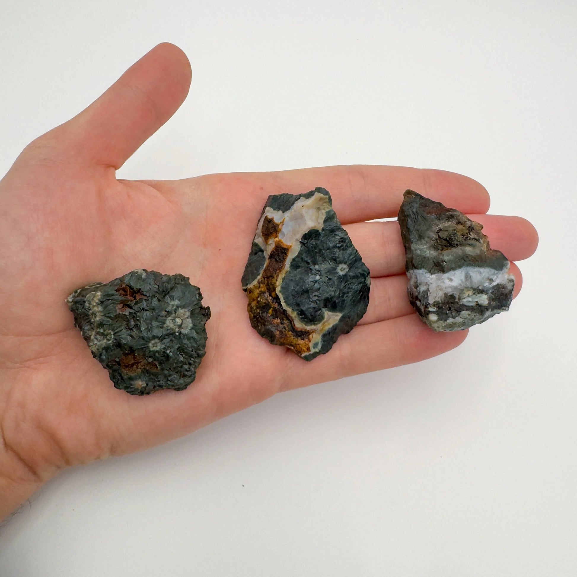 Handheld Ocean Jasper raw stone from Madagascar for meditation, Emotional Healing and Stress Relief