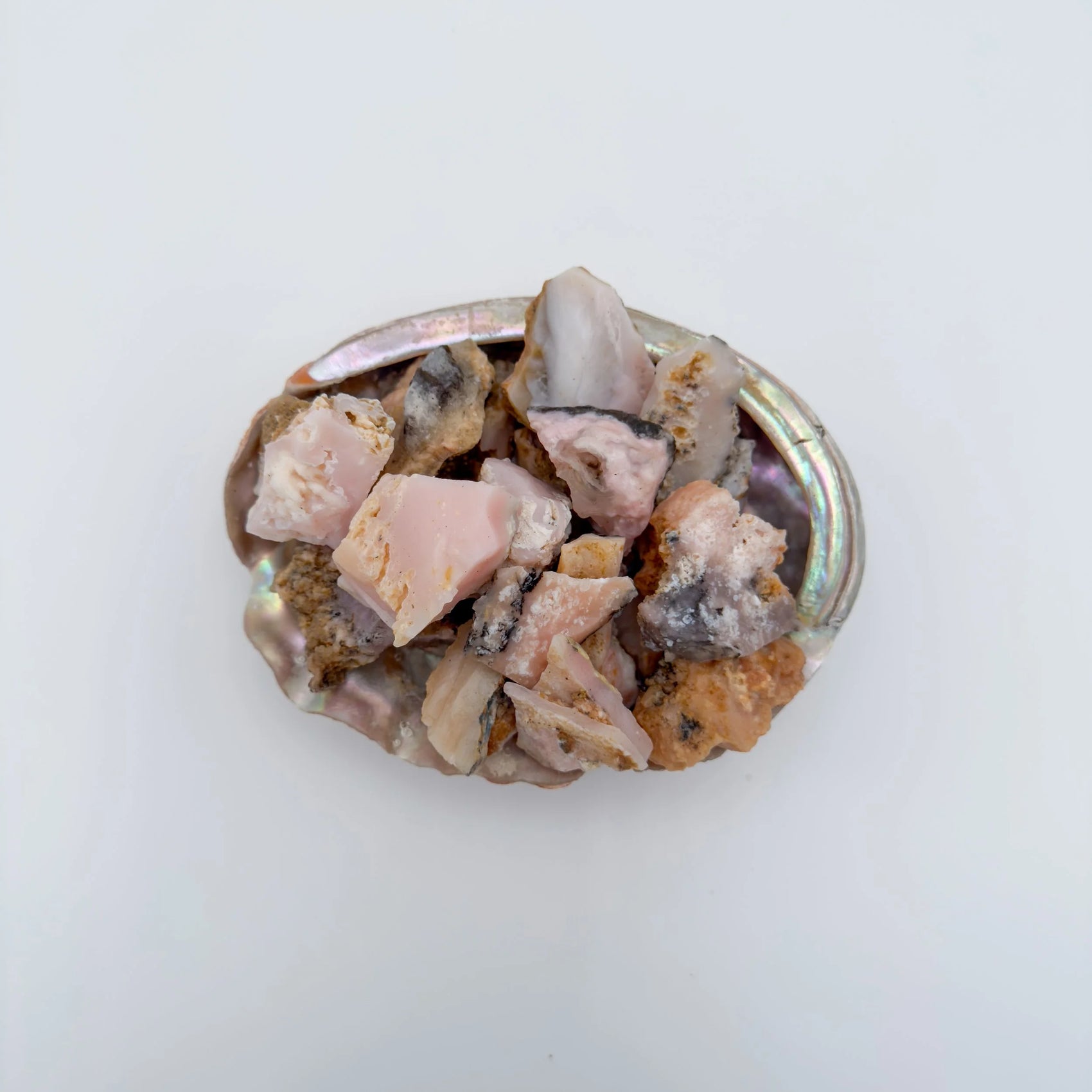 Pink Opal raw stone in Pink tones, ethically sourced from Peru for Emotional Healing and Stress Relief