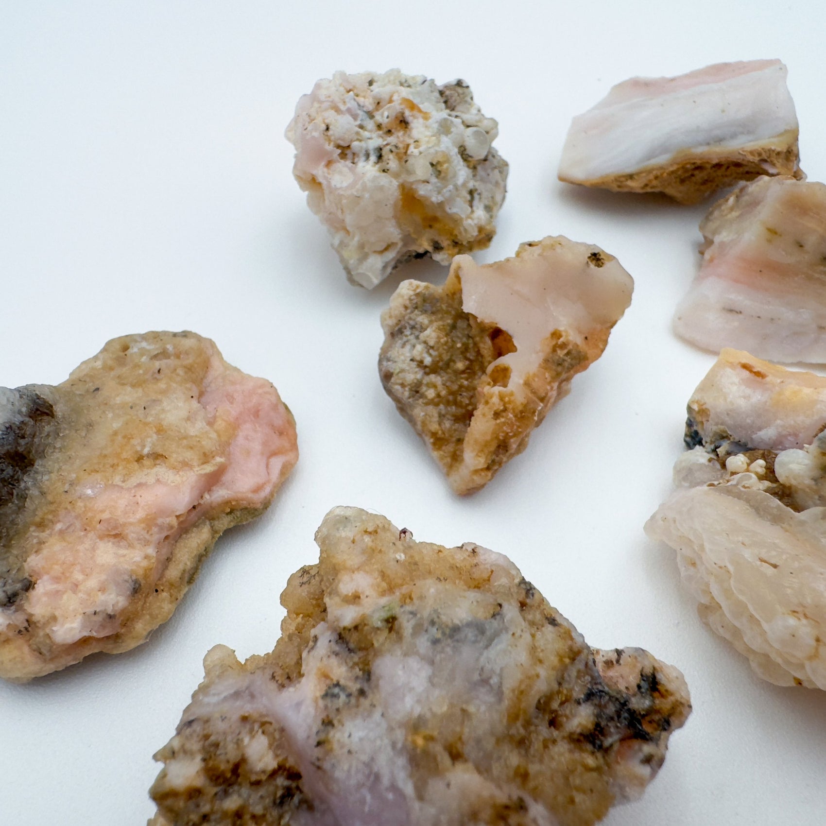 Bulk Pink Opal raw stones from Peru, Pink stones for Emotional Healing