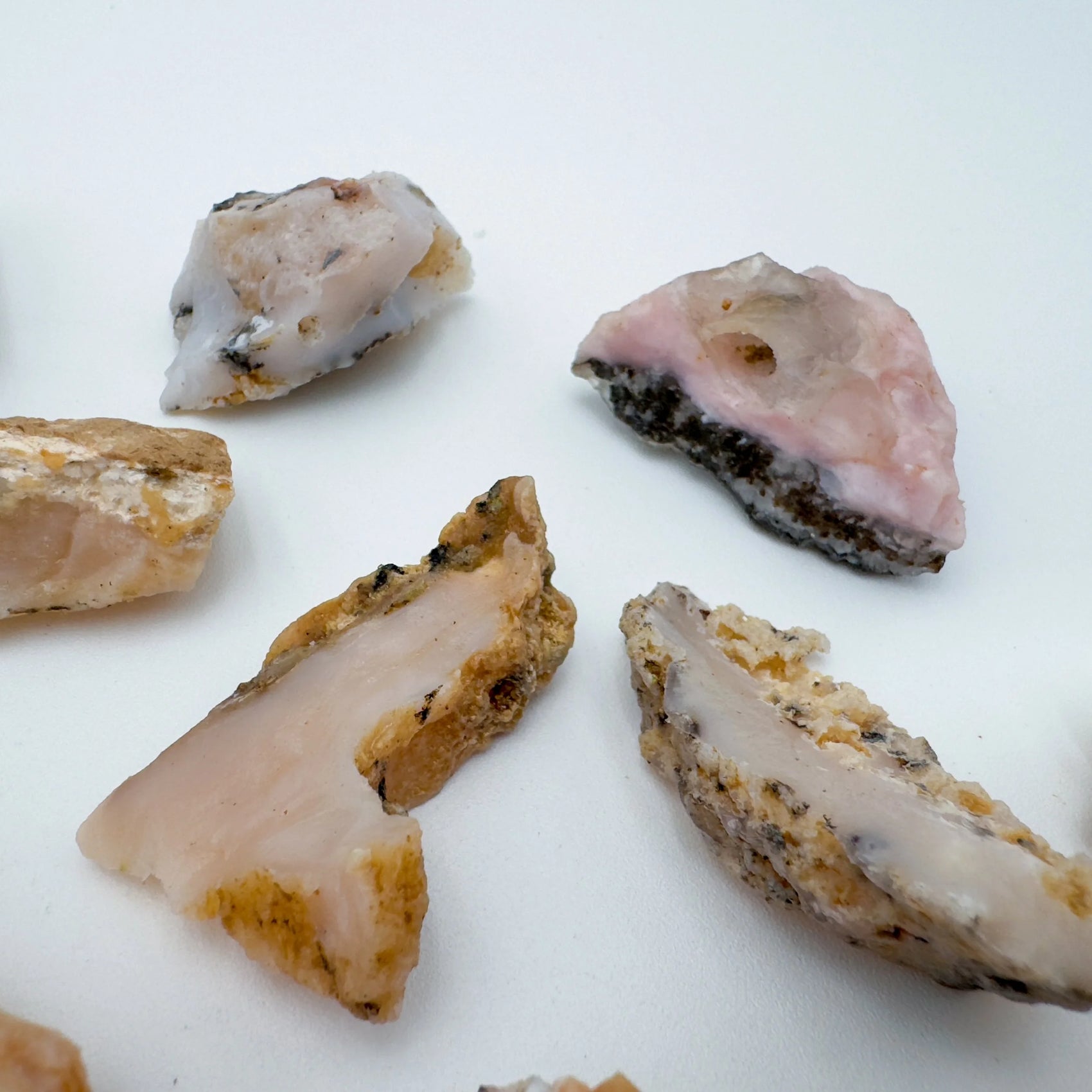 Pink Opal raw stone in Pink tones from Peru for Emotional Healing and Stress Relief