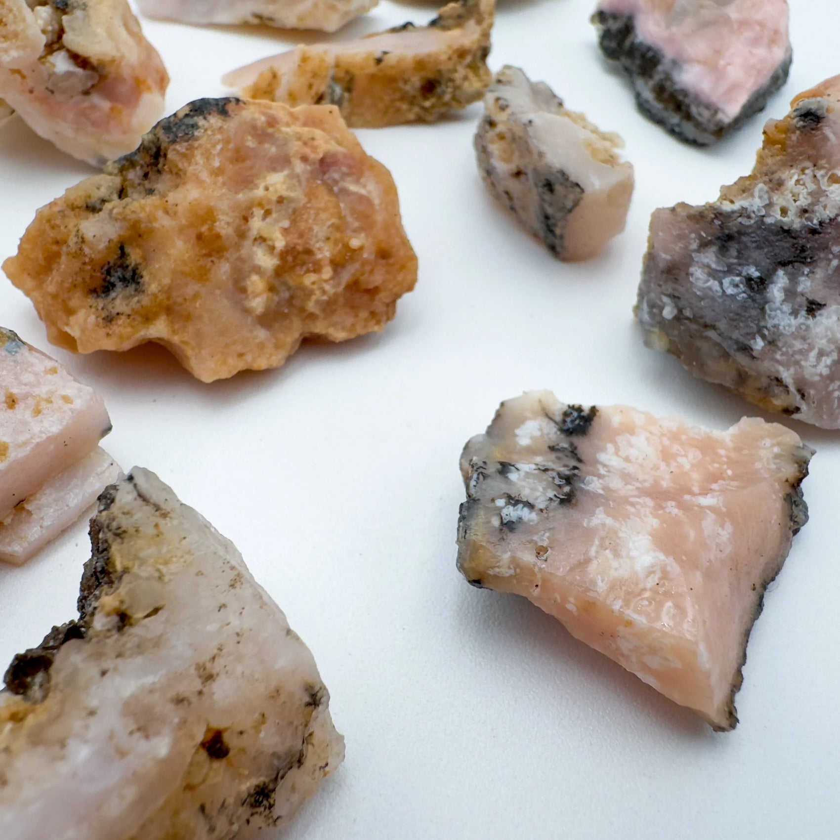 Pink Opal raw stone from Peru with Pink color, polished finish for mindful calm