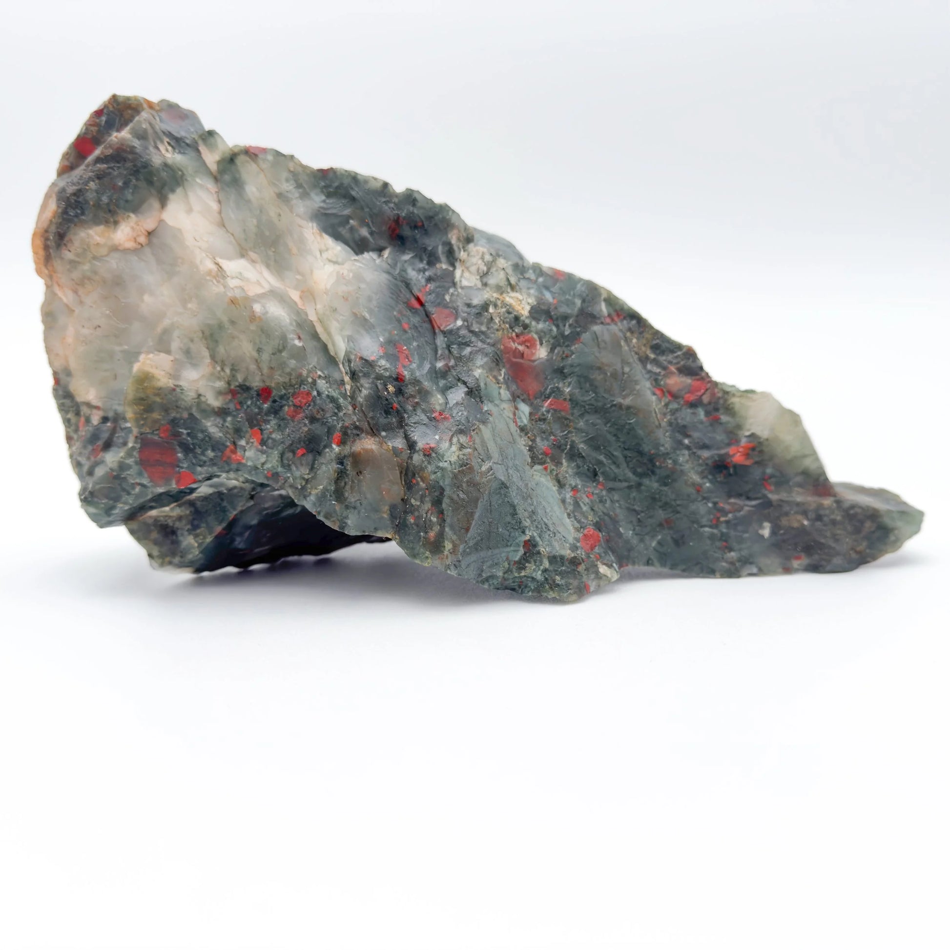 Full profile of Grade AA Bloodstone specimen ready to ship from Beyond Bohemian