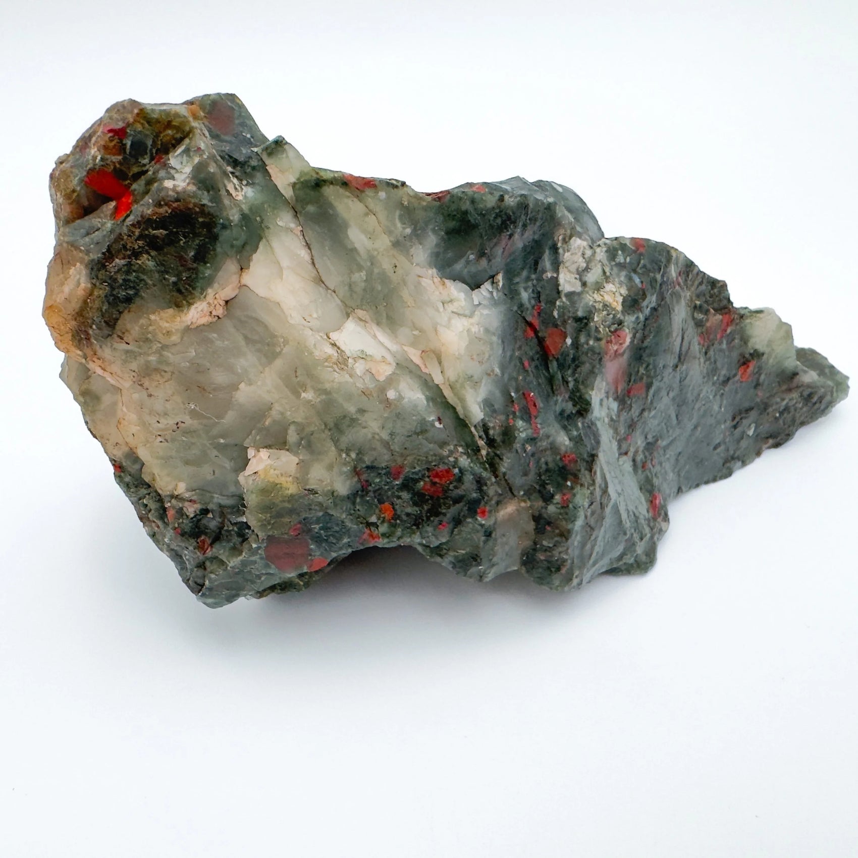Full profile of Grade AA Bloodstone specimen ready to ship from Beyond Bohemian