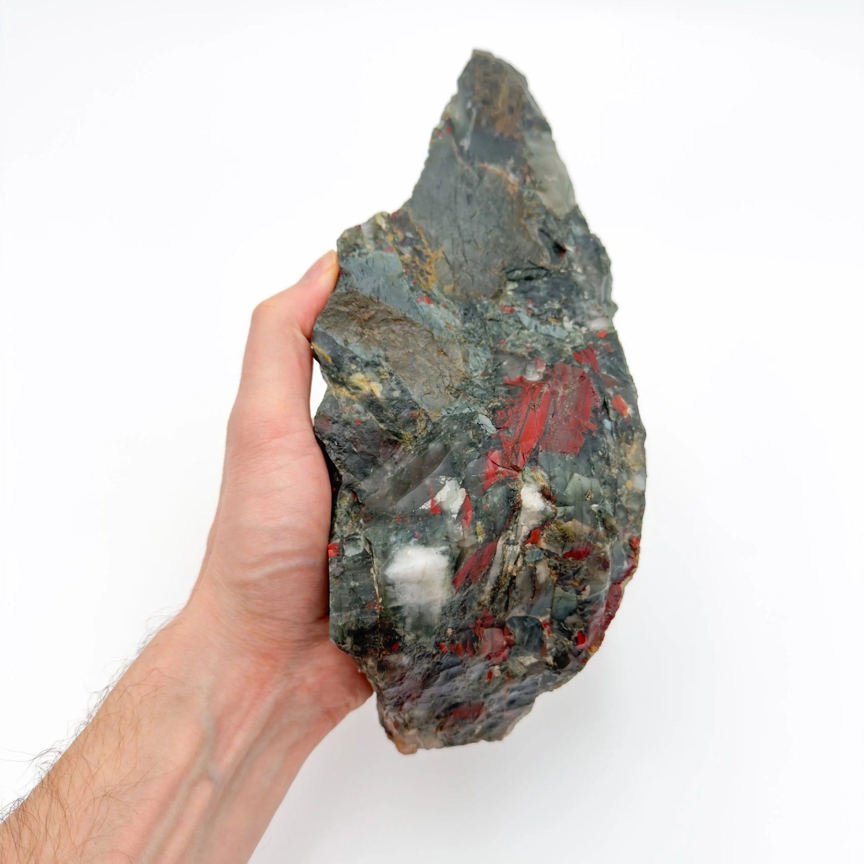 Full profile of Grade AA Bloodstone specimen ready to ship from Beyond Bohemian