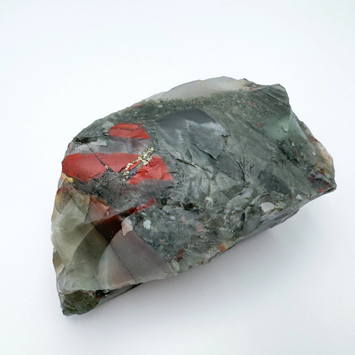 Lifestyle view of a Bloodstone specimen often kept for Energy, from Eswatini.