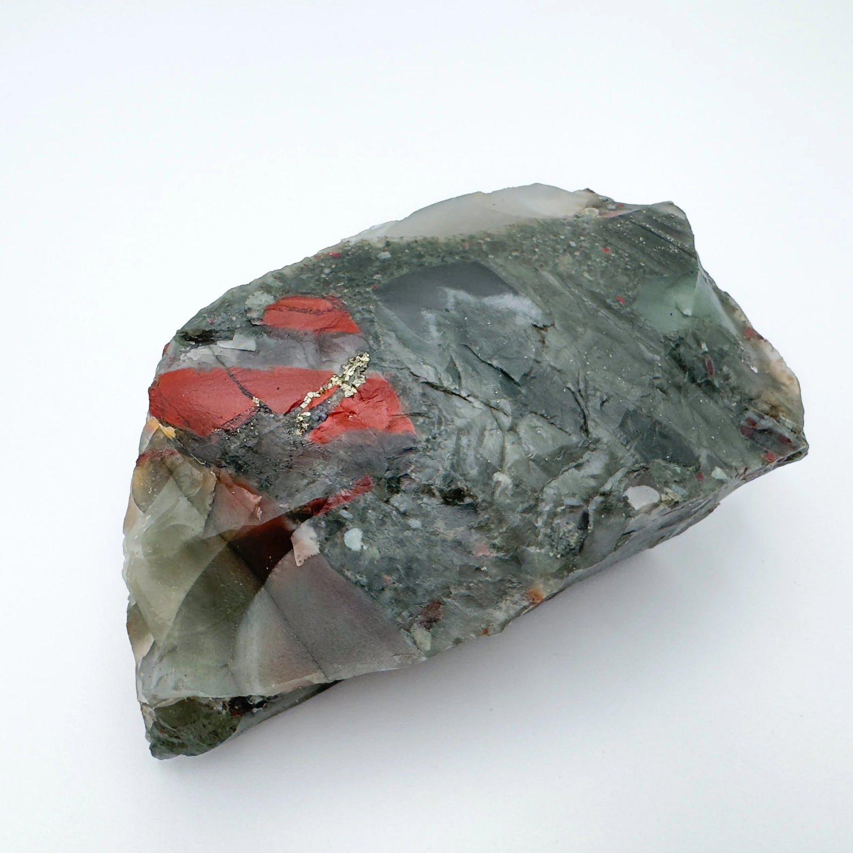 Lifestyle view of a Bloodstone specimen often kept for Energy, from Eswatini.