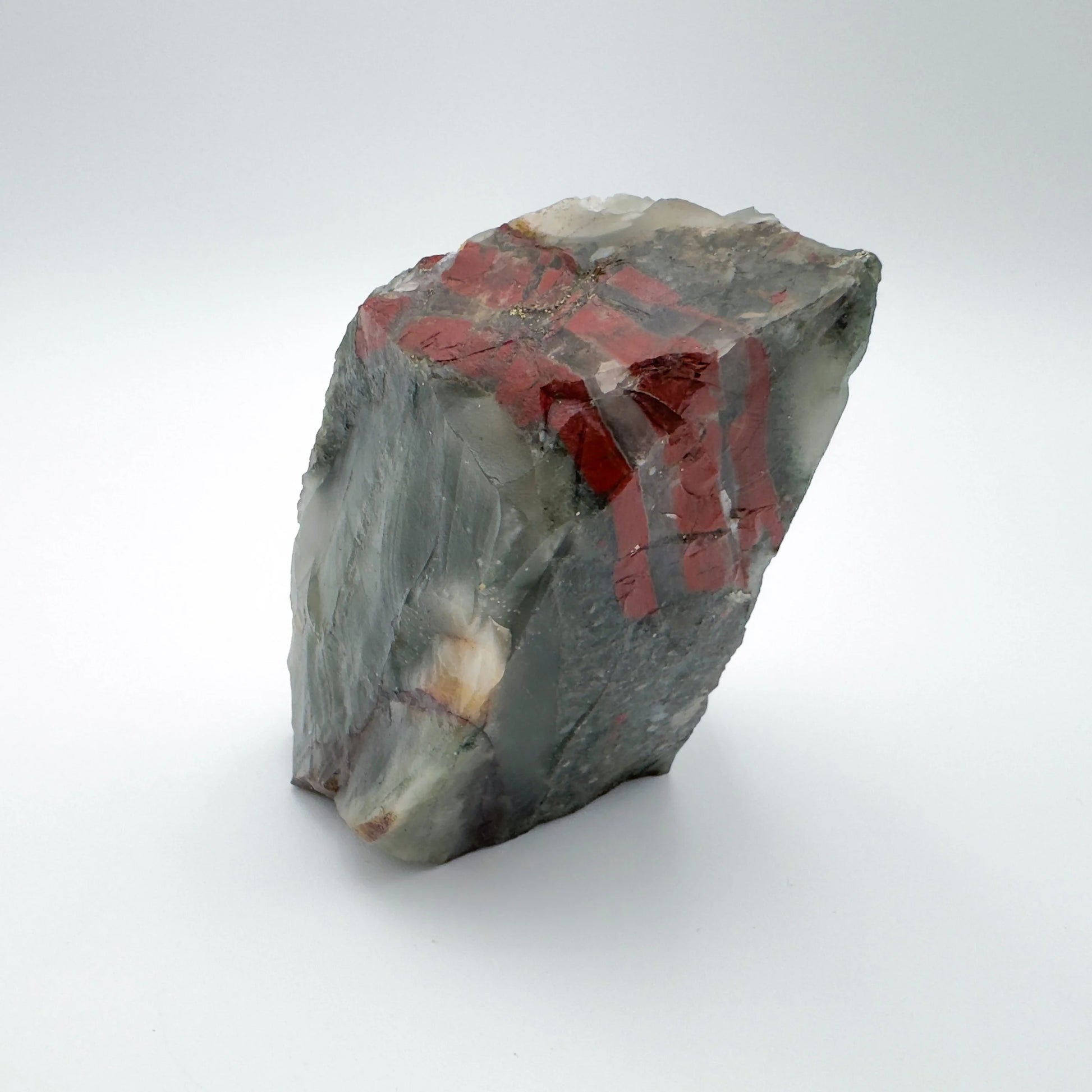 Back view of Grade AA Bloodstone specimen showing natural surface