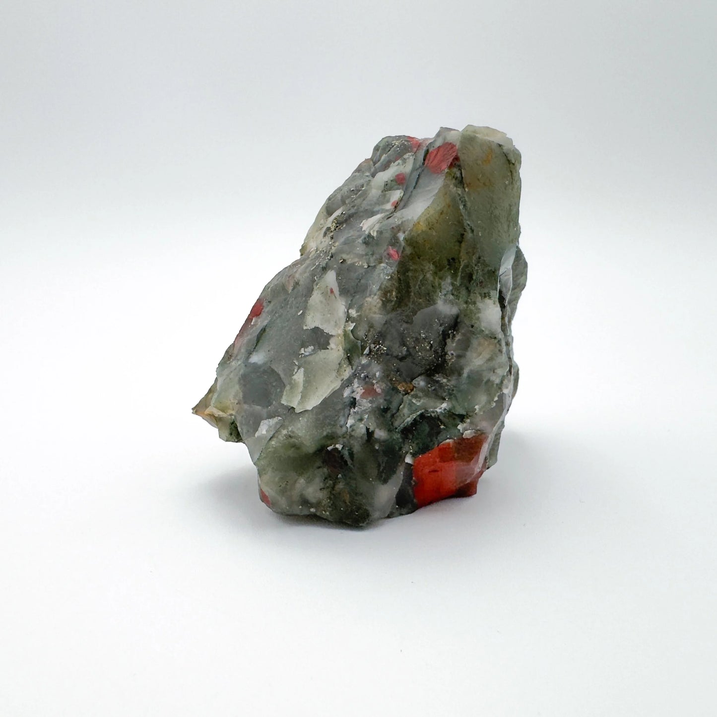 Tight crop of Bloodstone specimen, sourced from Eswatini, drawn on for Energy.