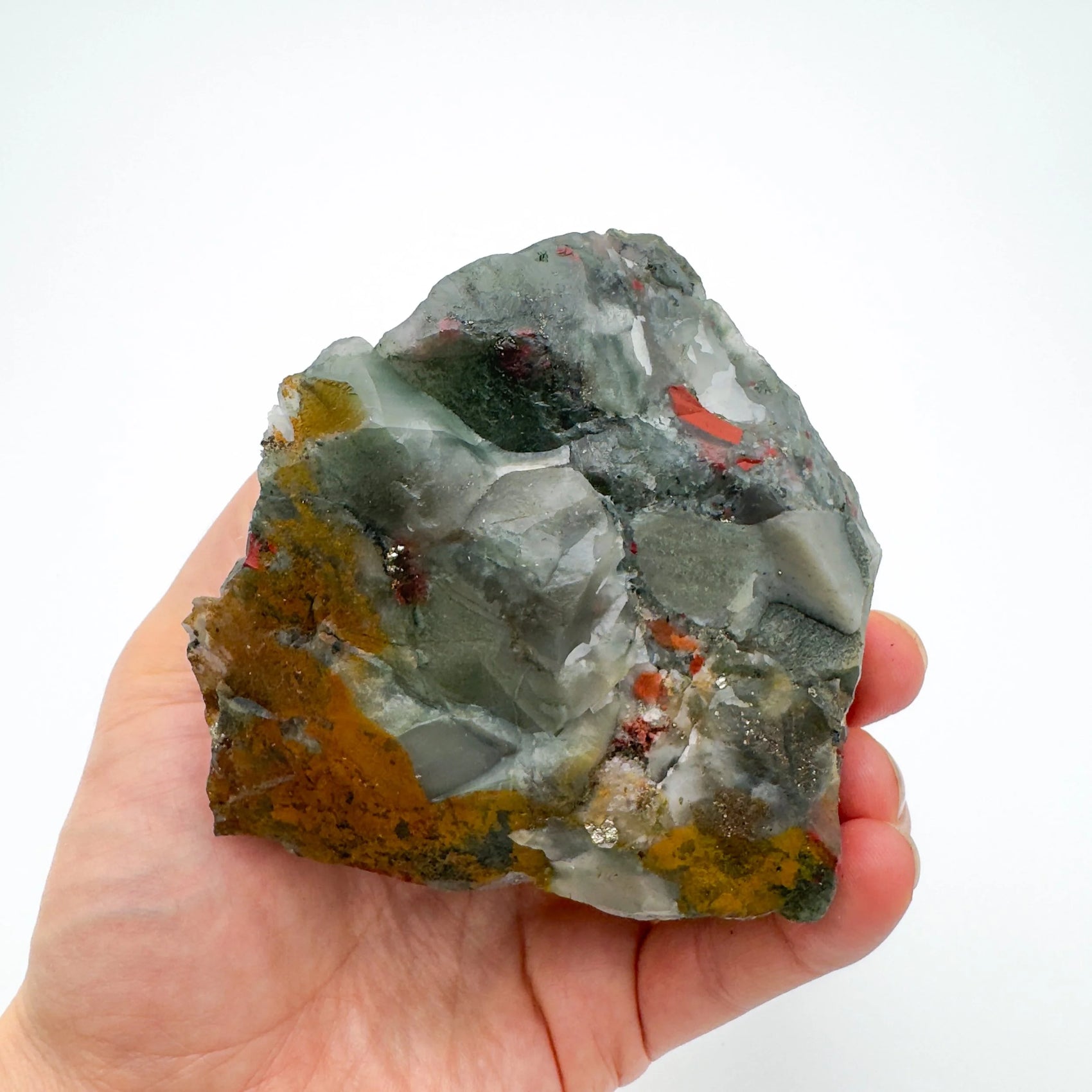 Full profile of Grade AA Bloodstone specimen ready to ship from Beyond Bohemian