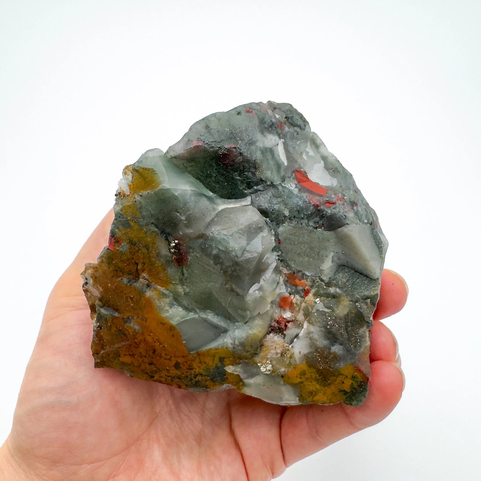 Full profile of Grade AA Bloodstone specimen ready to ship from Beyond Bohemian