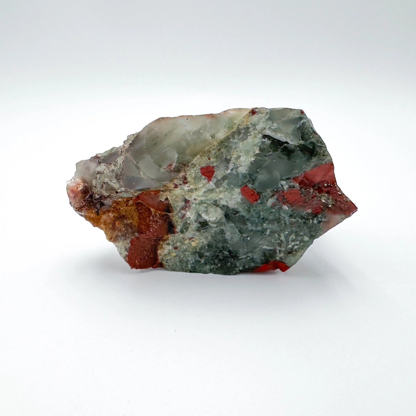 Opposite side of Grade AA Bloodstone specimen, often paired with practices around Energy and Protection, Eswatini-sourced.
