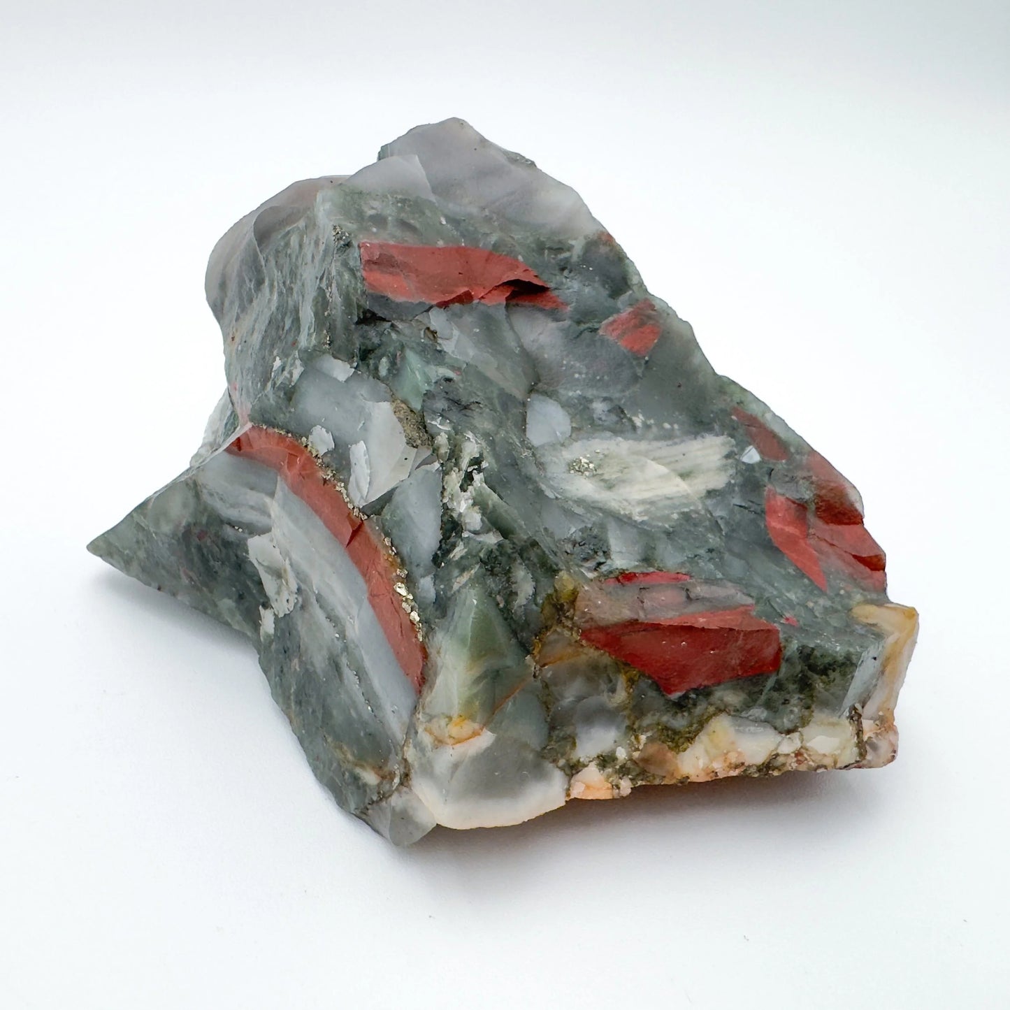 Opposite side of Bloodstone specimen, Eswatini-sourced, showing tight grain.