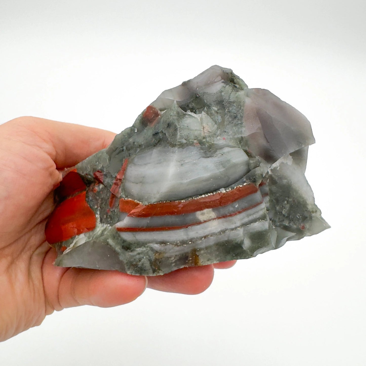 Full profile of Grade AA Bloodstone specimen ready to ship from Beyond Bohemian