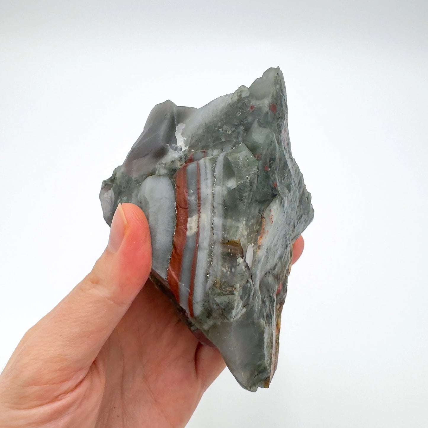 Full profile of Grade AA Bloodstone specimen ready to ship from Beyond Bohemian