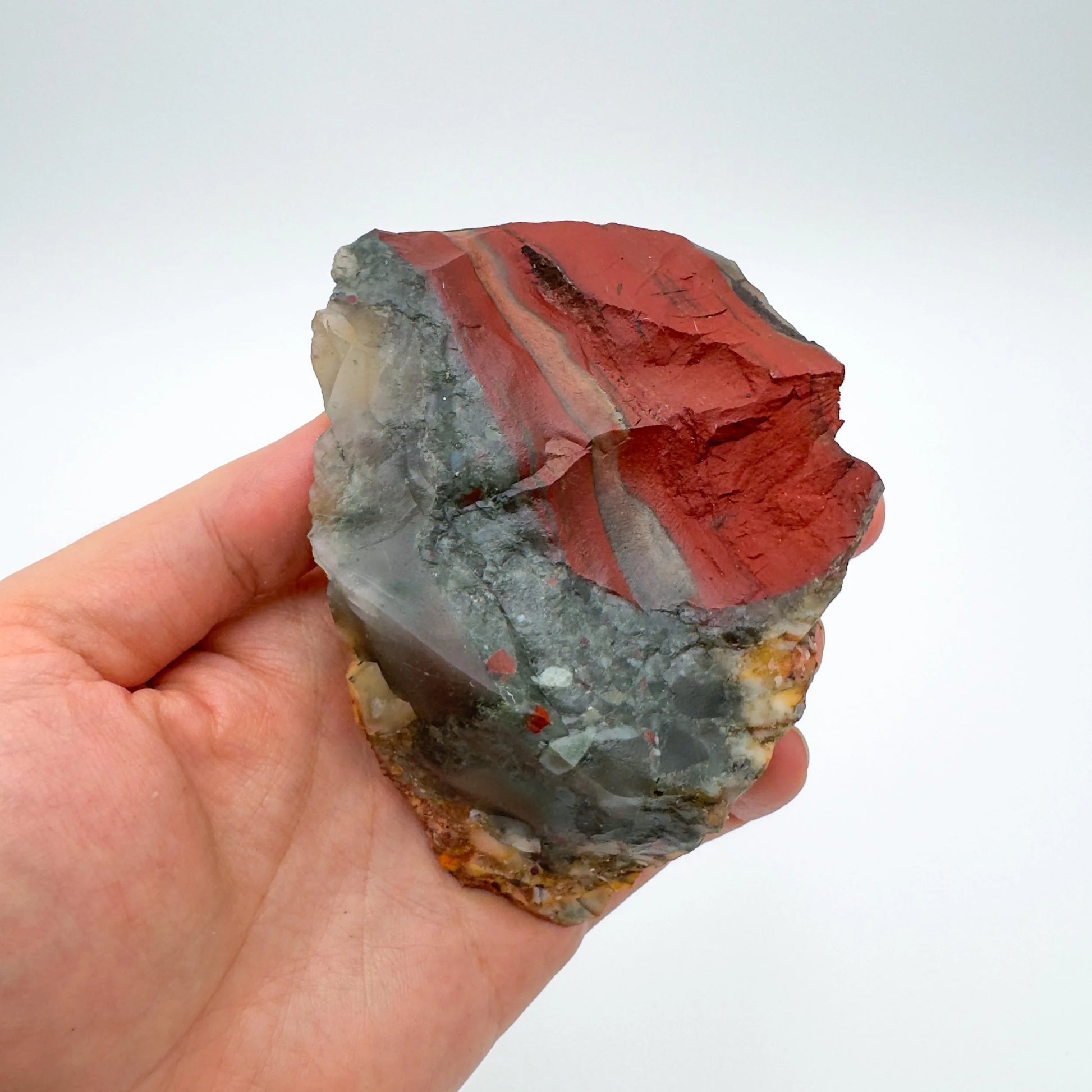 Studio-style view of Bloodstone specimen, showing the full body of the piece.
