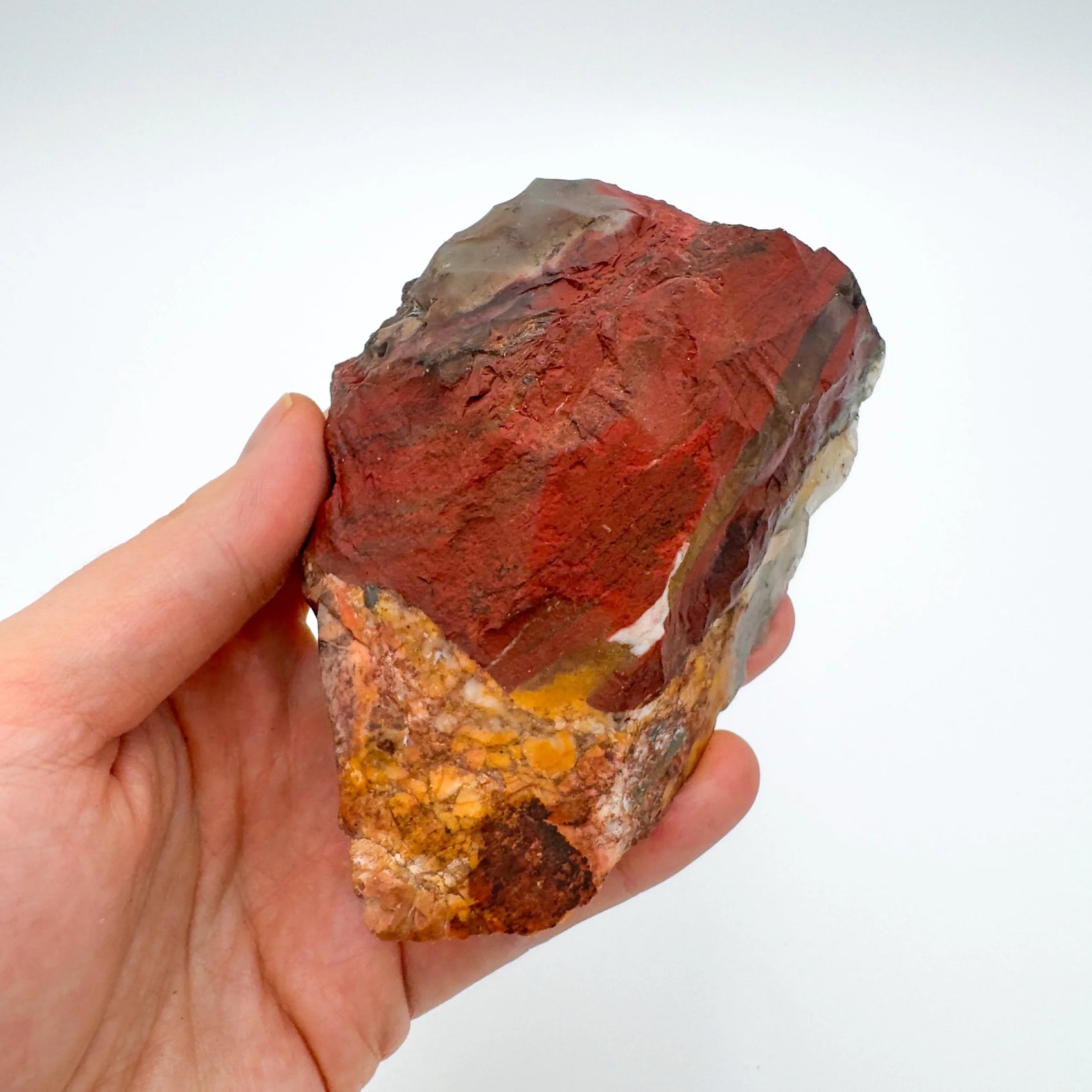 Full profile of Grade AA Bloodstone specimen ready to ship from Beyond Bohemian