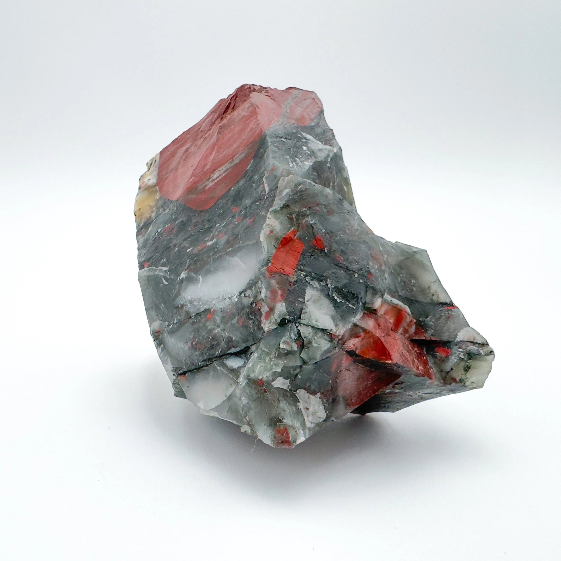 Back view of Grade AA Bloodstone specimen, from Hhohho, Eswatini, kept near for Energy and Protection.