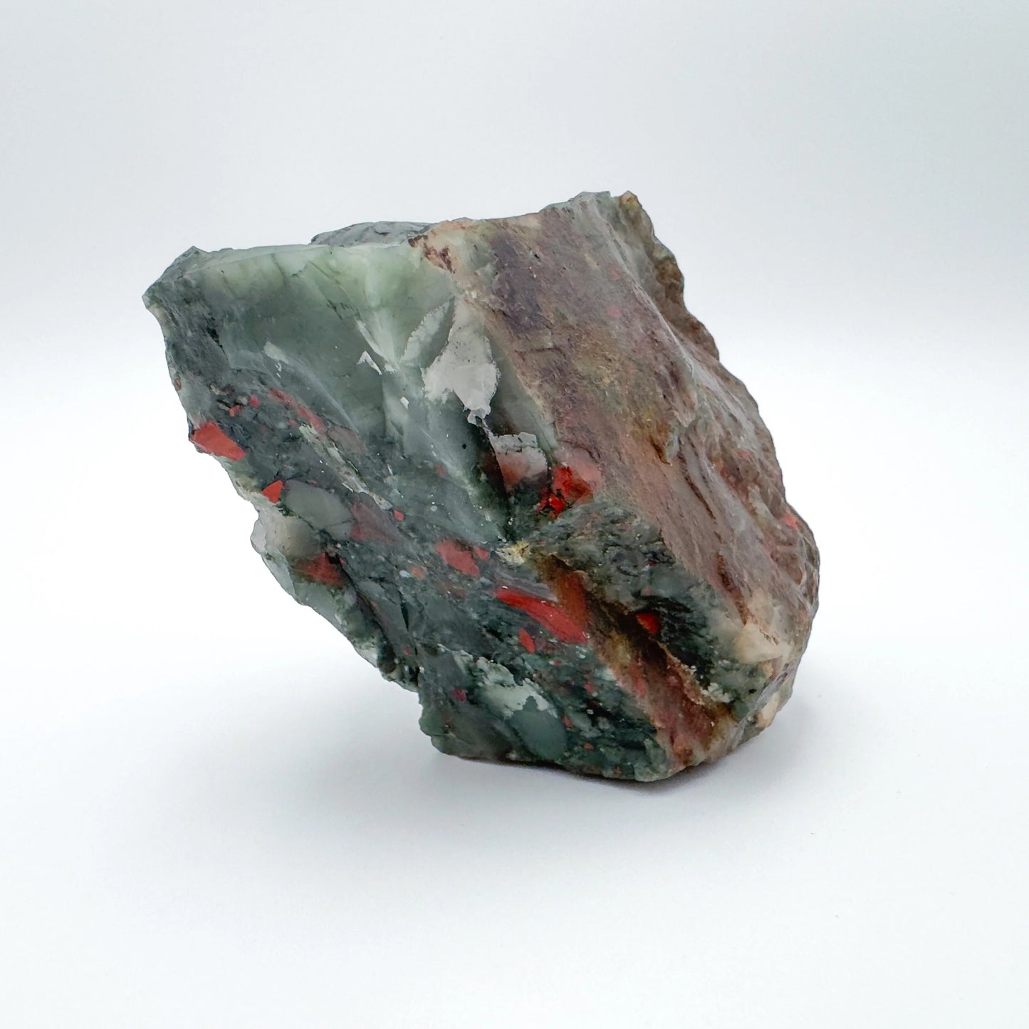 Handheld Bloodstone specimen for meditation, Confidence and Protection