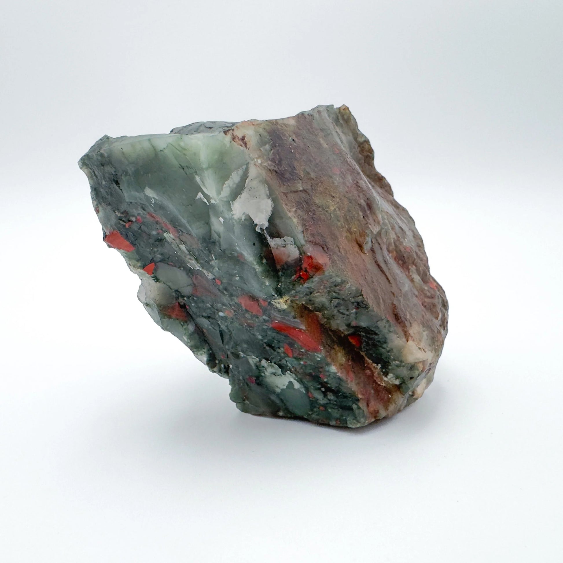 Handheld Bloodstone specimen for meditation, Confidence and Protection