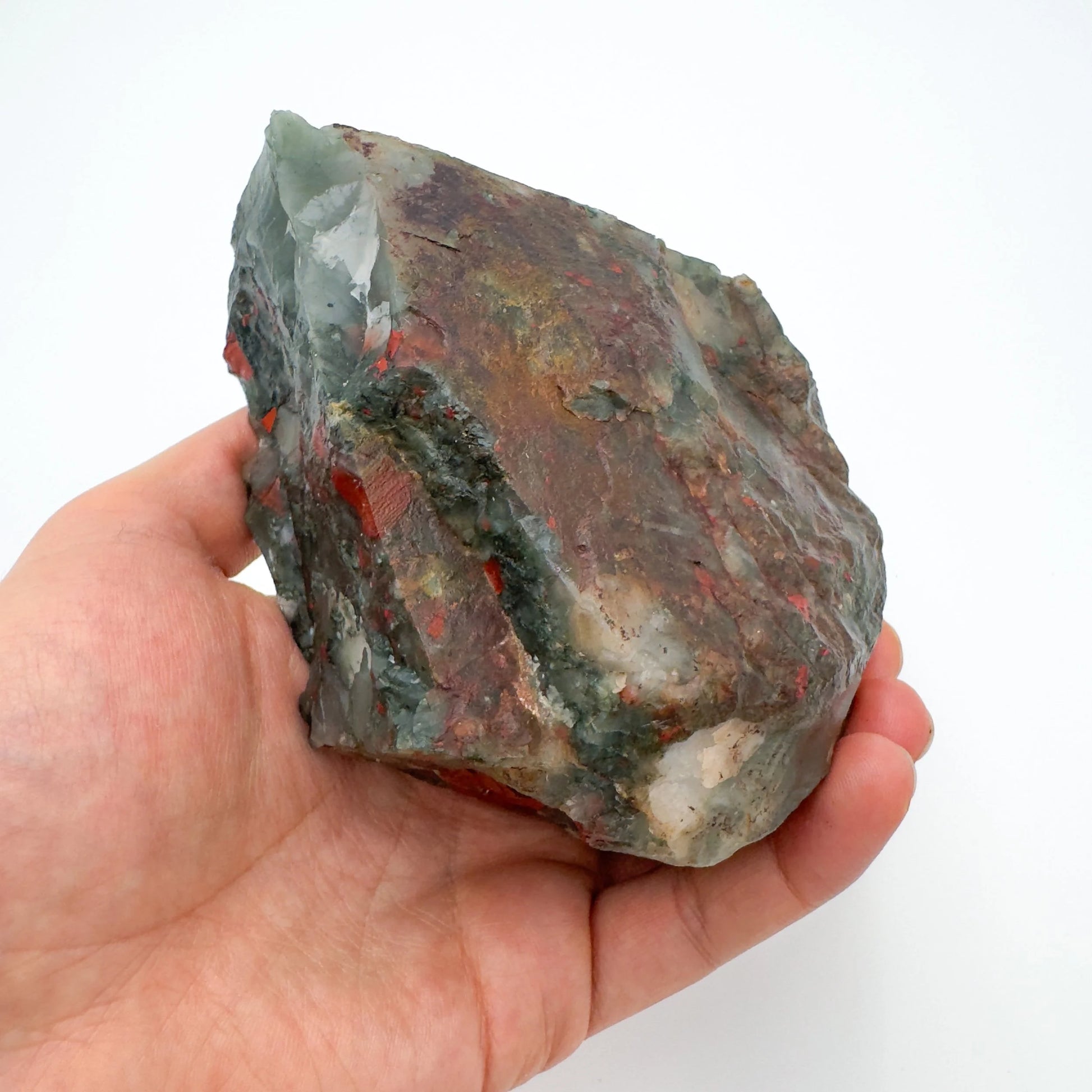 Bloodstone specimen with Green, Red color, polished finish for mindful calm