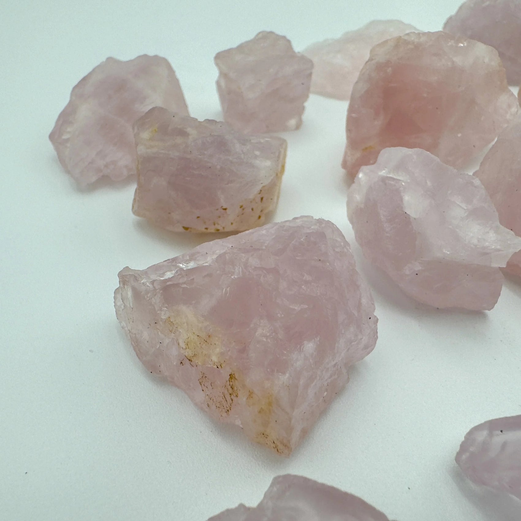 Handheld Rose Quartz raw crystal from Madagascar for meditation, Emotional Healing and Stress Relief