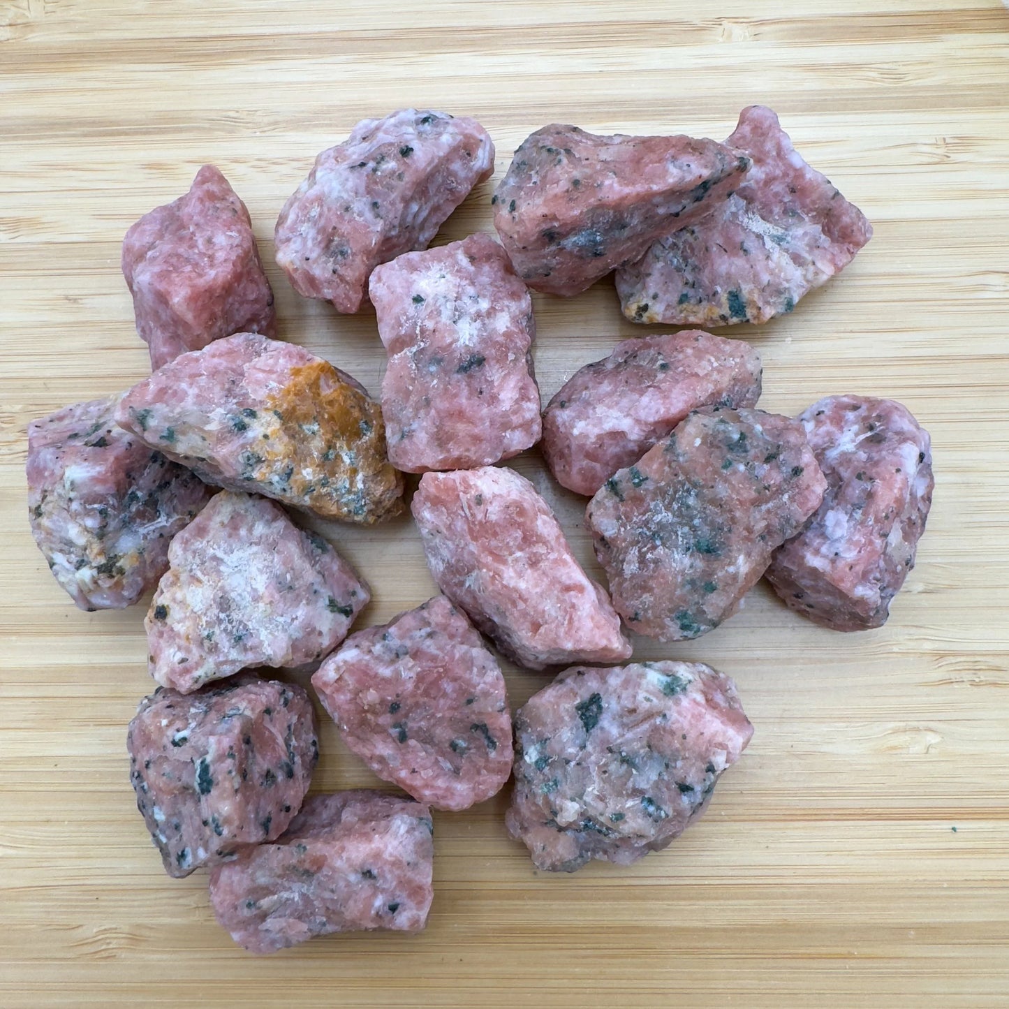 Full profile of Grade A Orange Calcite raw ready to ship from Beyond Bohemian