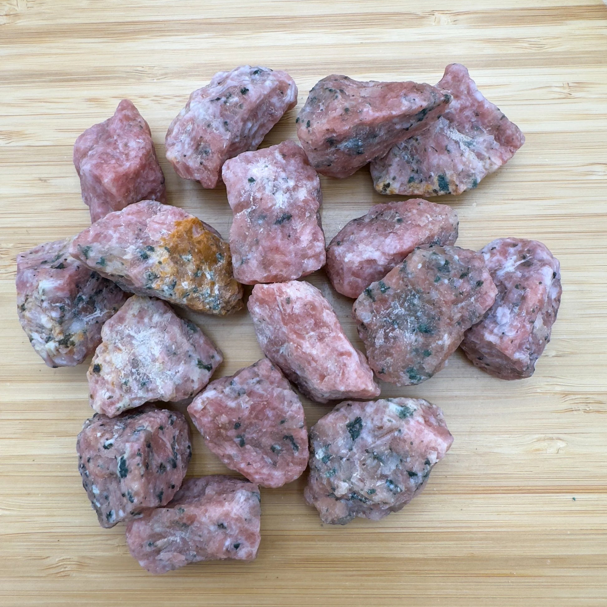 Full profile of Grade A Orange Calcite raw ready to ship from Beyond Bohemian