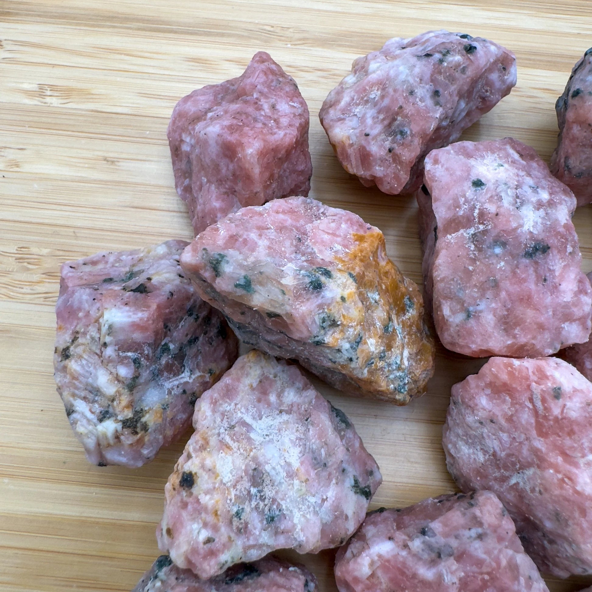Full profile of Grade A Orange Calcite raw ready to ship from Beyond Bohemian