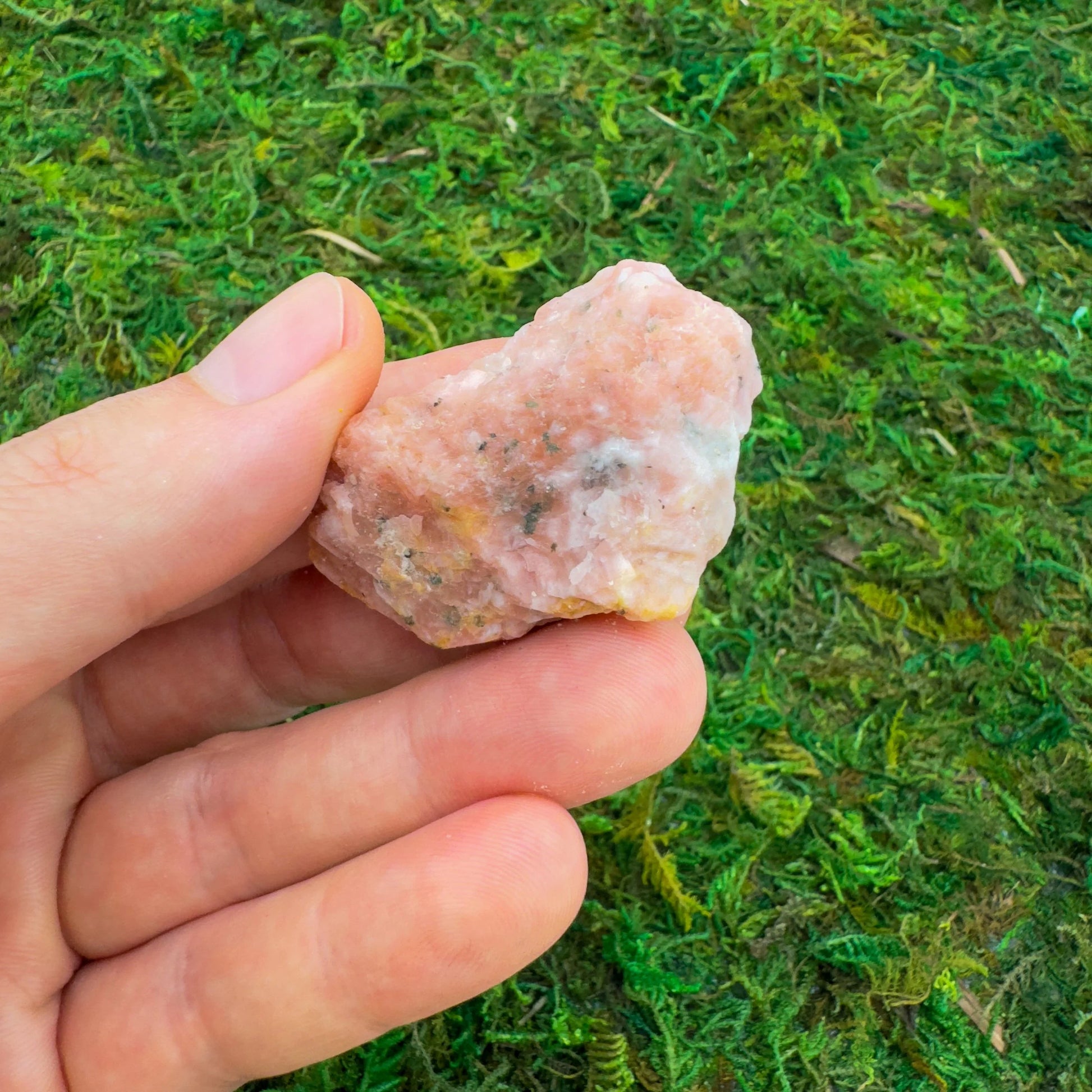 Full profile of Grade A Orange Calcite raw ready to ship from Beyond Bohemian