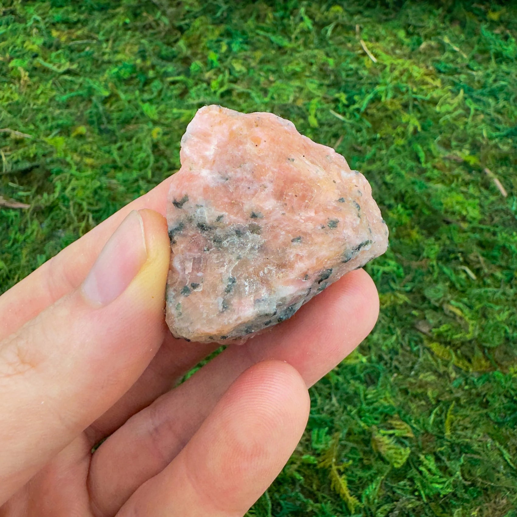 Full profile of Grade A Orange Calcite raw ready to ship from Beyond Bohemian