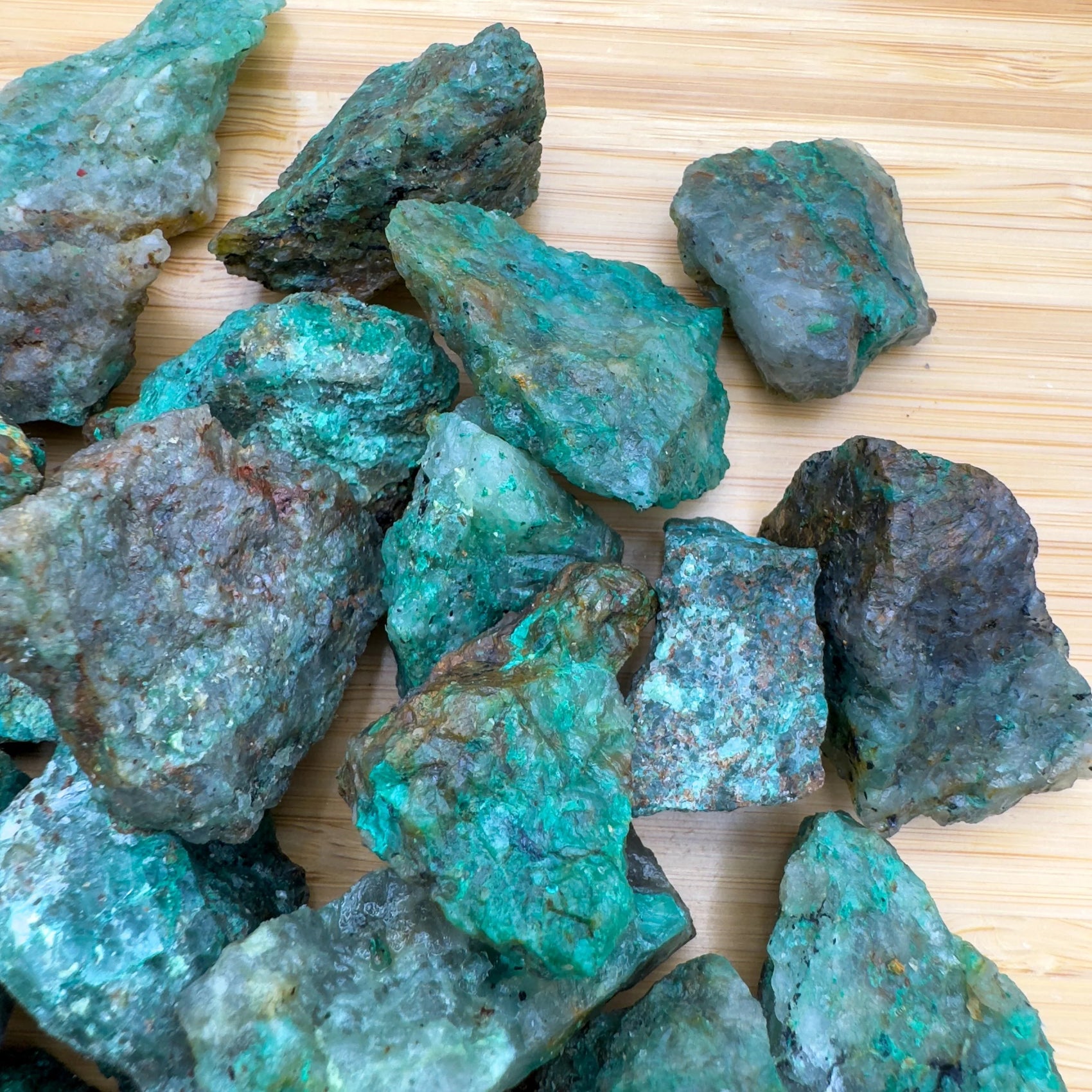Chrysocolla raw stone from Madagascar with Blue, Green color, polished finish for mindful calm