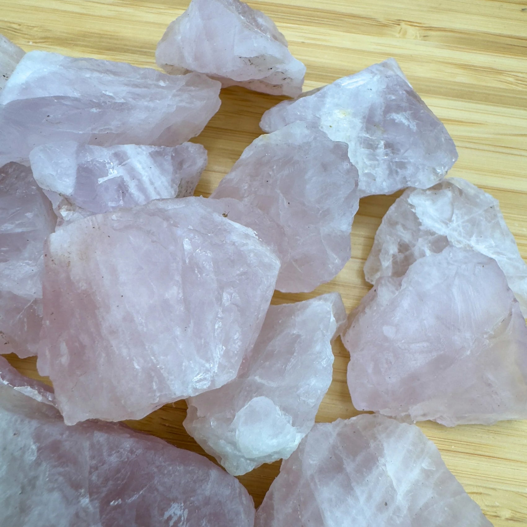 Close-up of Rose Quartz raw crystal from Madagascar, soothing wellness stone for Emotional Healing